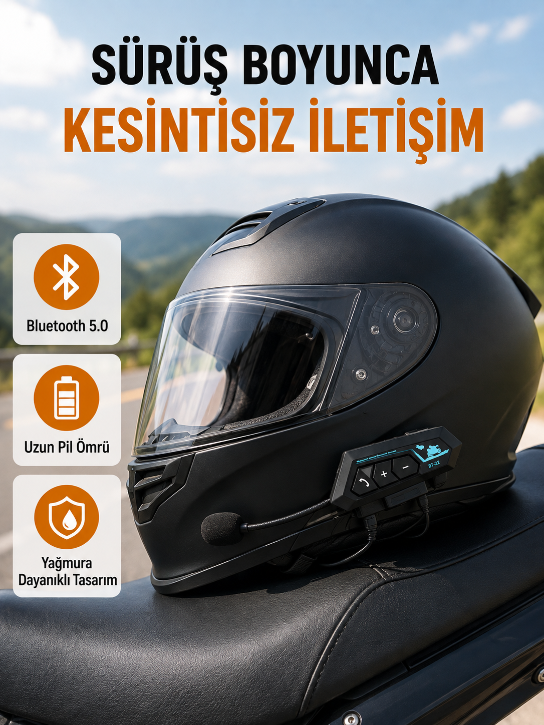 Motosiklet Kask Kulaklığı Bluetooth 5.0 Gürültü Önleme ve Hızlı Bağlantı Yeni Nesil - Lisinya Motosiklet Kask Kulaklığı Bluetooth 5.0 Gürültü Önleme ve Hızlı Bağlantı Yeni Nesil - Lisinya