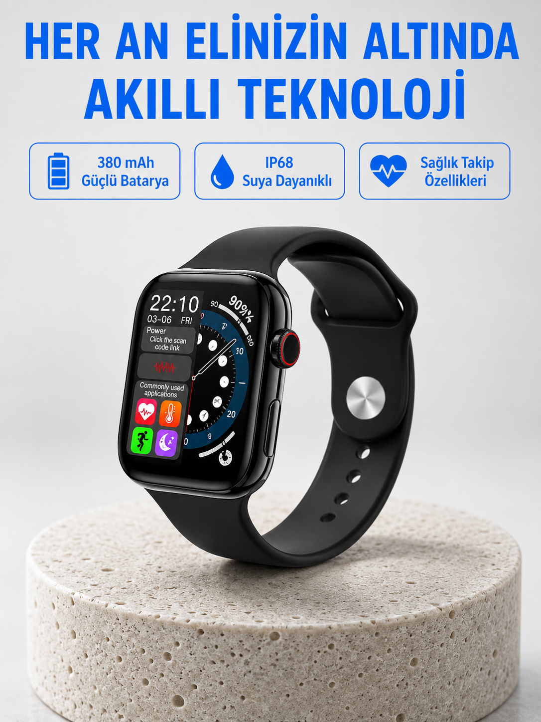 Yüksek Çözünürlüklü 1.9" Akıllı Saat – 5-6 Gün Aktif Kullanım, Şık ve Modern Tasarım - Lisinya Yüksek Çözünürlüklü 1.9" Akıllı Saat – 5-6 Gün Aktif Kullanım, Şık ve Modern Tasarım - Lisinya