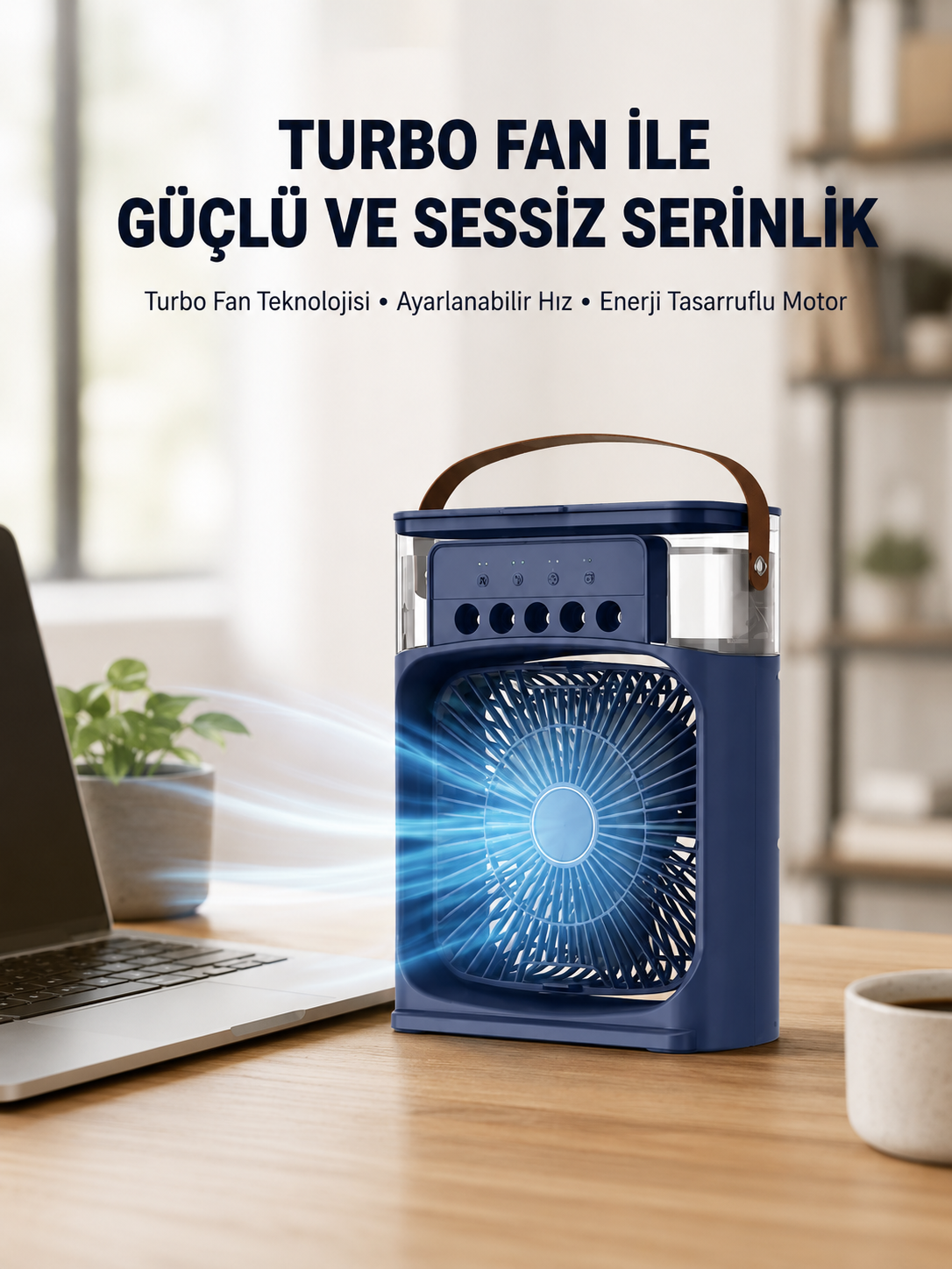 Turbo Fan Teknolojili Sessiz ve Güçlü Soğutma Masası Vantilatör - Lisinya