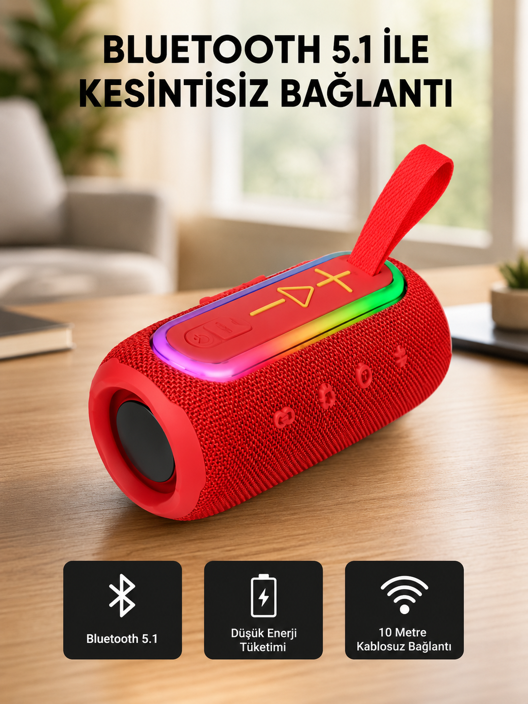 Yeni Nesil Bluetooth 5.1 Hoparlör – Güçlü Ses, Hızlı Bağlantı, Uzun Pil Ömrü - Lisinya