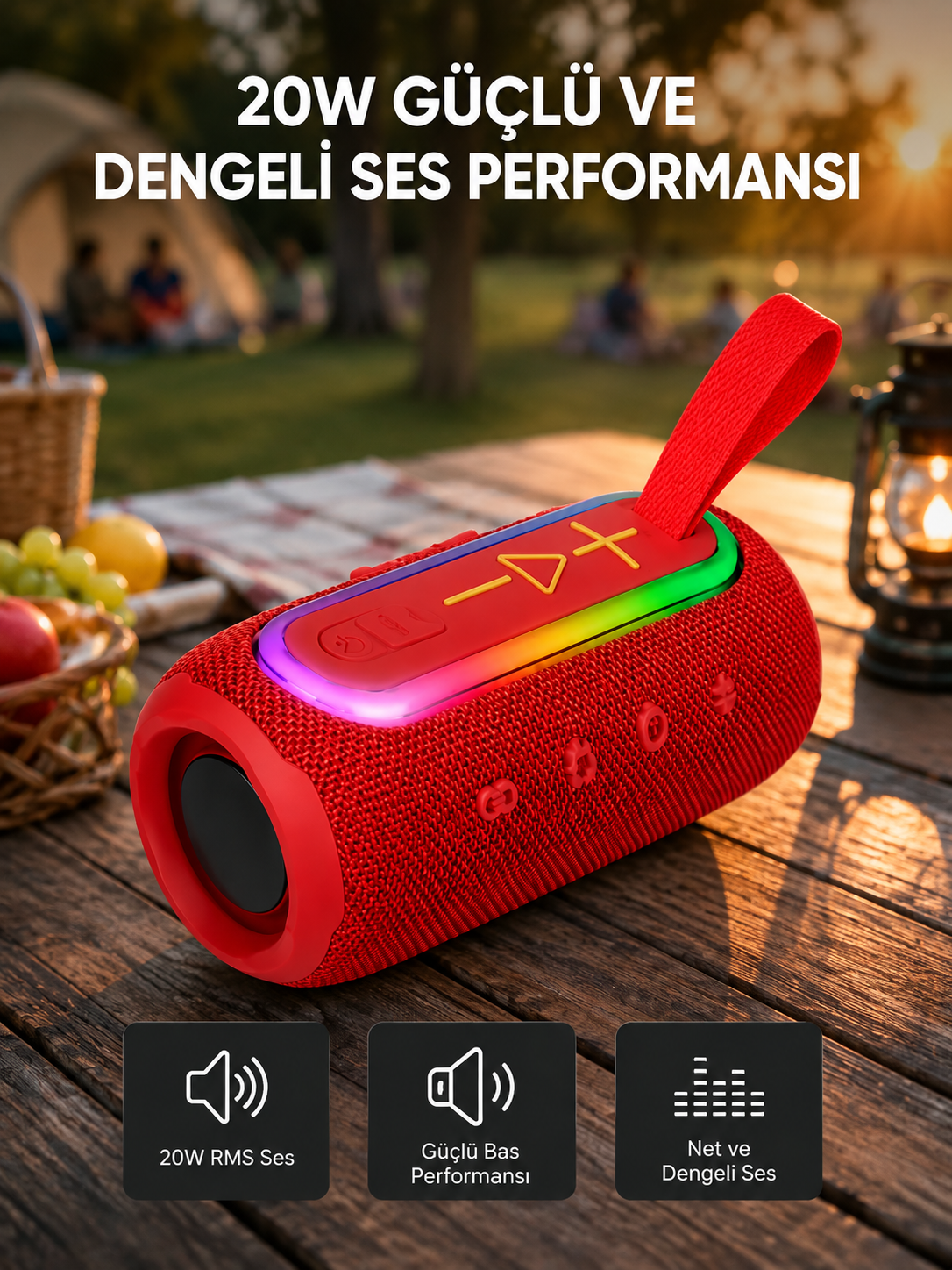 Kablosuz Hoparlör – Bluetooth 5.1, Güçlü Bas ve 10 Metre Menzil - Lisinya