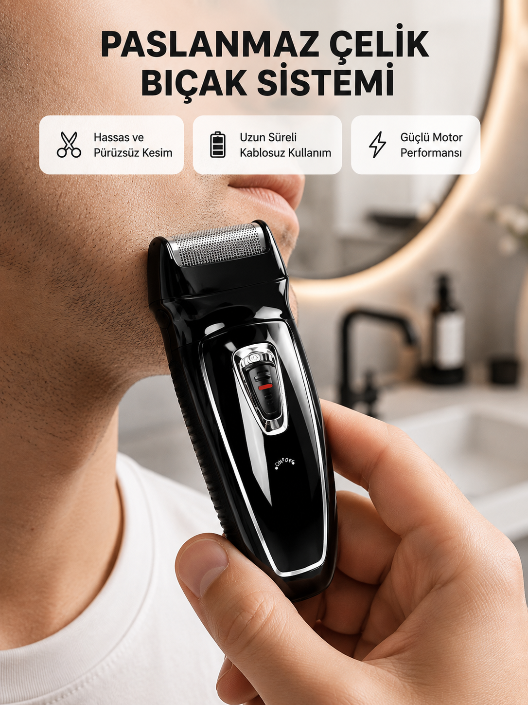 Uzun Pil Ömürlü Şarjlı Tıraş Makinesi – Hızlı Şarj, Ergonomik Tasarım, Çok Yönlü Kullanım - Lisinya