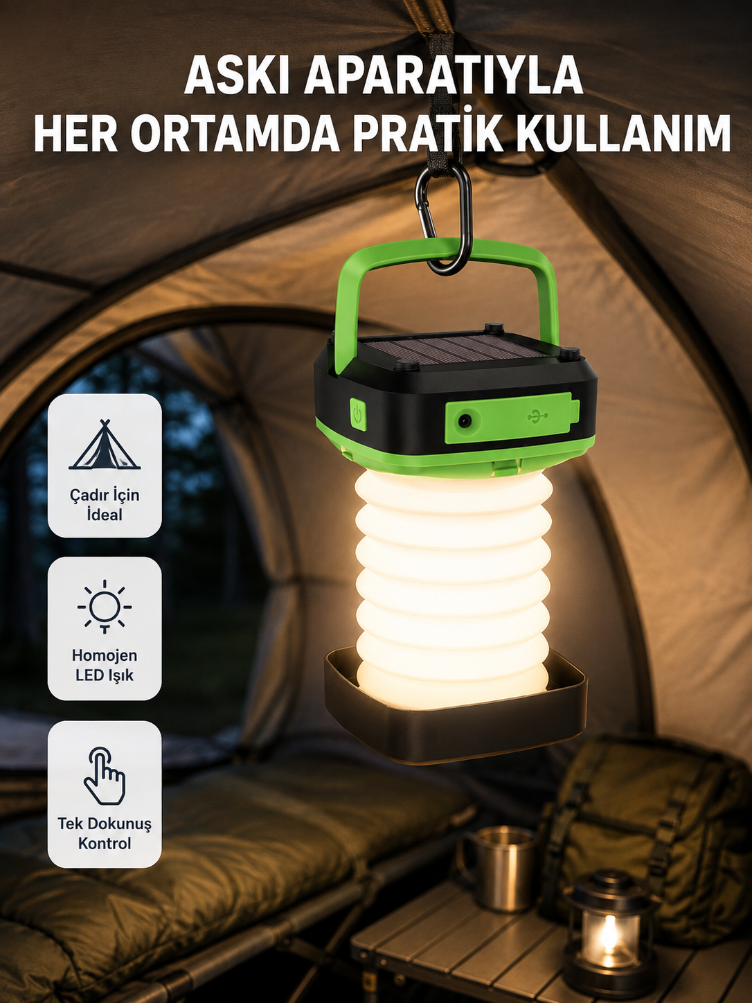Şarjlı LED Lamba – Dokunmatik Sensörlü, 3 Kademeli Parlaklık - Lisinya Şarjlı LED Lamba – Dokunmatik Sensörlü, 3 Kademeli Parlaklık - Lisinya