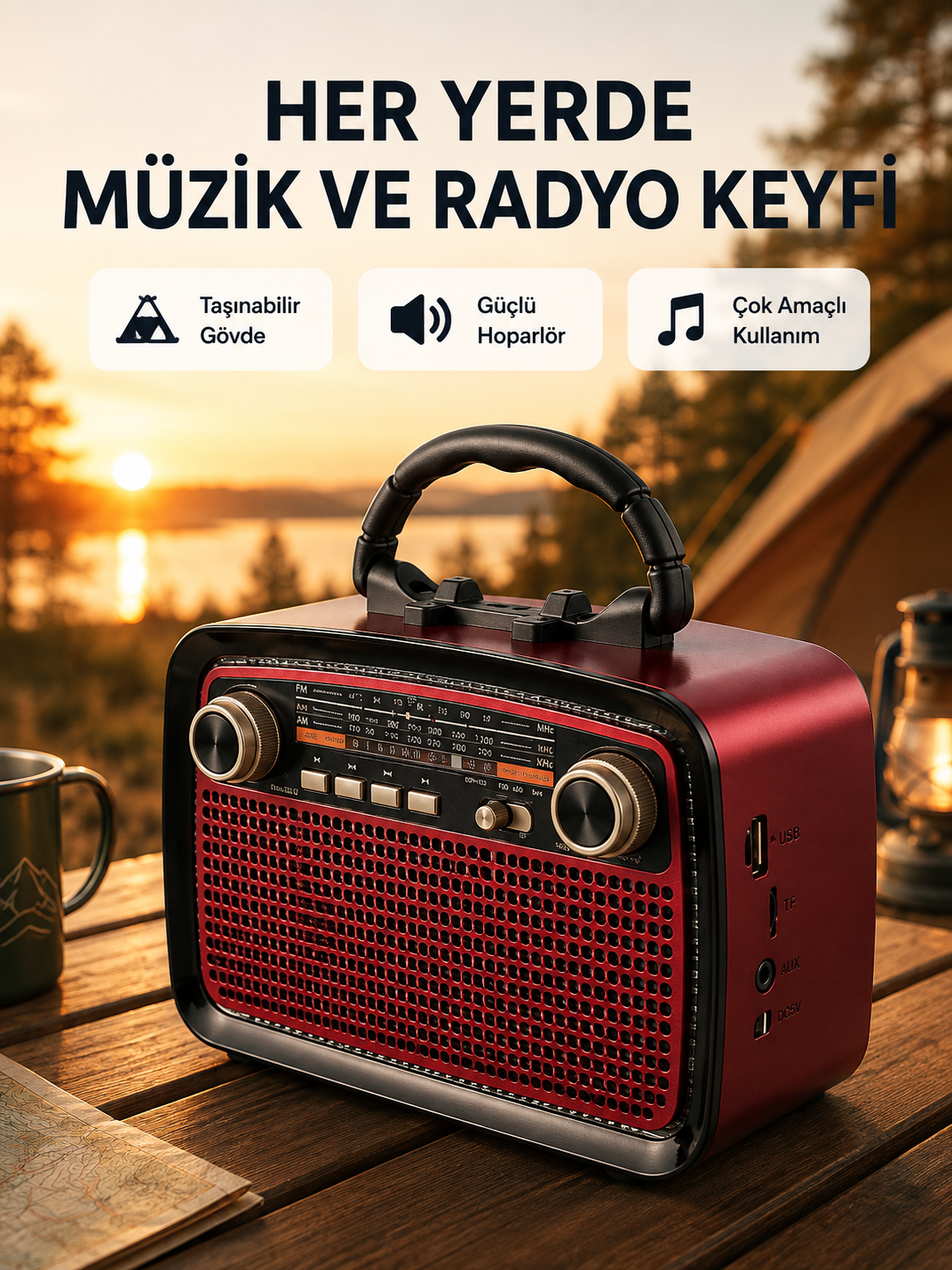 Kablosuz Bluetooth Hoparlör – Yüksek Ses Kalitesi, Uzun Pil Ömrü, FM ve AM Radyo Fonksiyonu - Lisinya