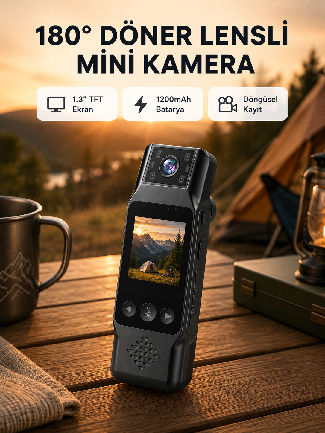 180° Döner Lensli Mini Kamera 1080P Full HD Hareket Algılama 1200mAh - Lisinya 180° Döner Lensli Mini Kamera 1080P Full HD Hareket Algılama 1200mAh - Lisinya