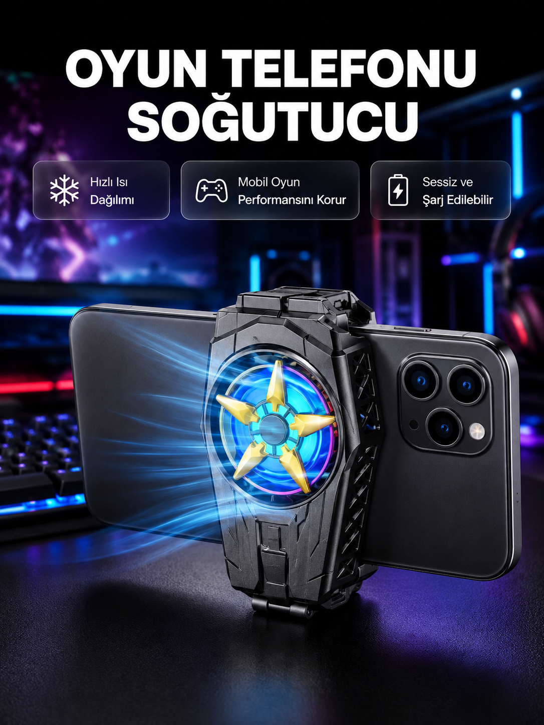 Taşınabilir Şarjlı Telefon Soğutucu – Sessiz Fan Motoru ile Yüksek Performans Koruma - Lisinya Taşınabilir Şarjlı Telefon Soğutucu – Sessiz Fan Motoru ile Yüksek Performans Koruma - Lisinya