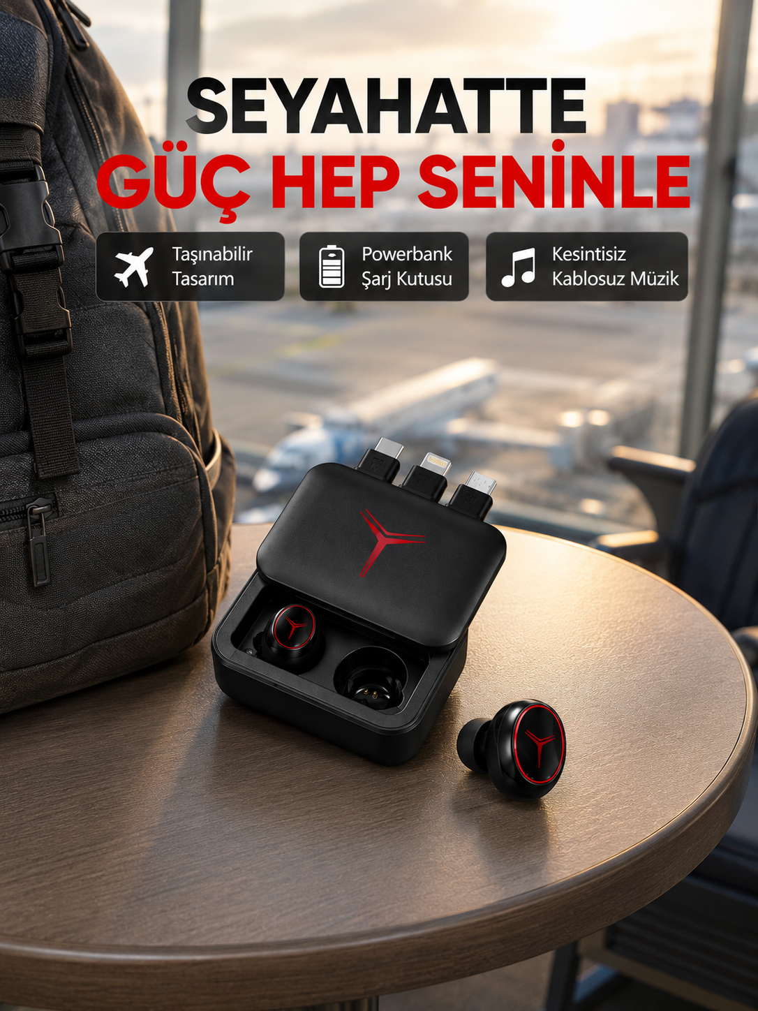 Bluetooth Powerbank Kulaklık – Kablosuz, Uzun Pil Ömrü, Dokunmatik ve Yüksek Ses Kalitesi - Lisinya Bluetooth Powerbank Kulaklık – Kablosuz, Uzun Pil Ömrü, Dokunmatik ve Yüksek Ses Kalitesi - Lisinya