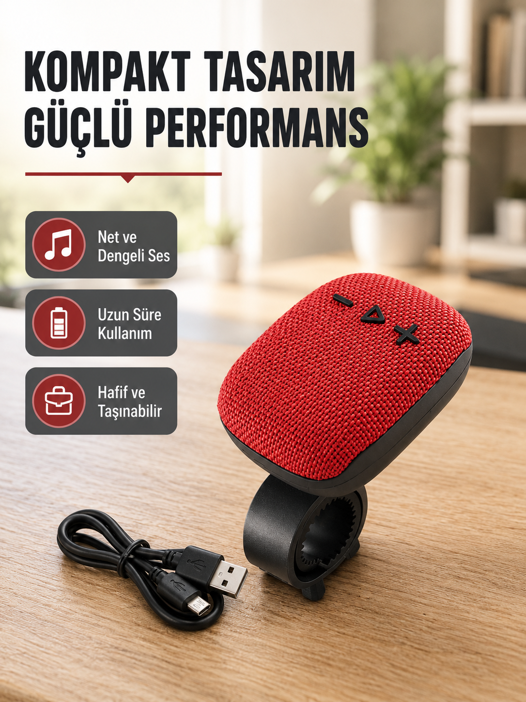 Bluetooth 5.1 Kablosuz Hoparlör – Güçlü Bas, FM Radyo ve Çoklu Giriş Destekli - Lisinya