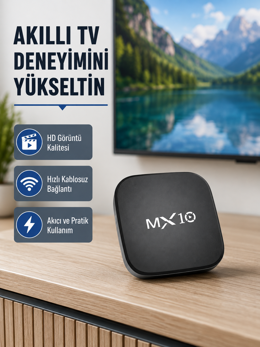 Android 4K TV Box – Wi-Fi, Bluetooth, Dolby Ses, 60 FPS Ultra HD - Lisinya