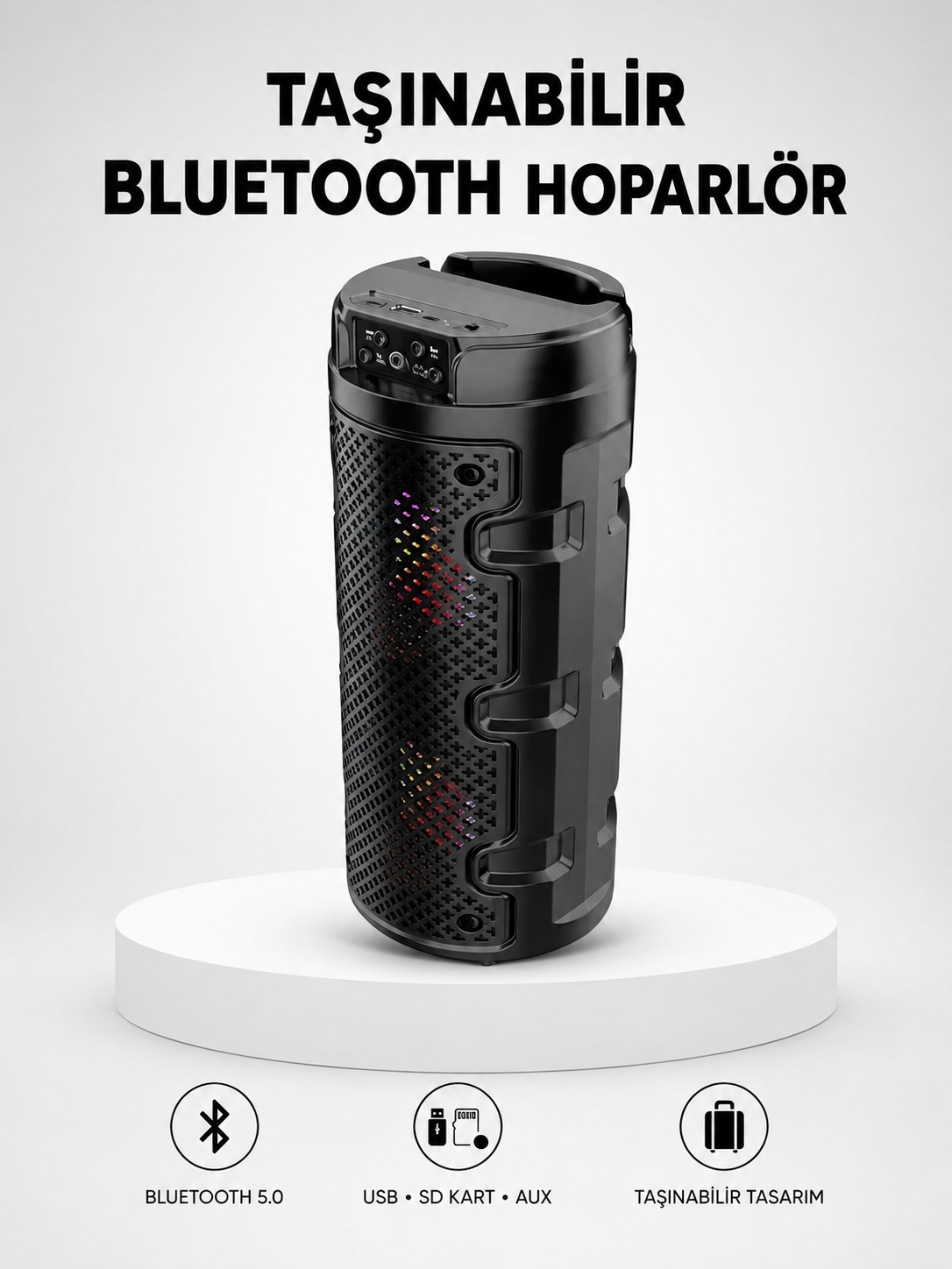 Bluetooth 5.0 Kablosuz Hoparlör Çift Sürücülü Yüksek Ses Kalitesi Kompakt Tasarım - Lisinya