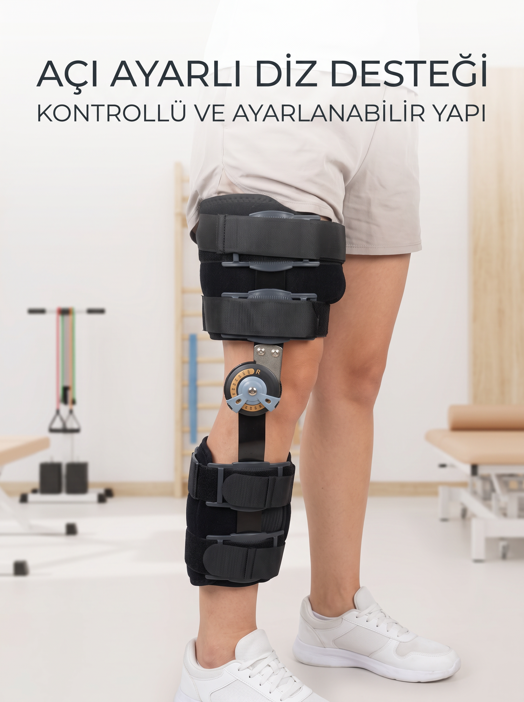 Kısa Açı Ayarlı Dizlik Menteşeli Ortopedik Diz Desteği Ayarlanabilir Sabitlemeli - Lisinya Kısa Açı Ayarlı Dizlik Menteşeli Ortopedik Diz Desteği Ayarlanabilir Sabitlemeli - Lisinya
