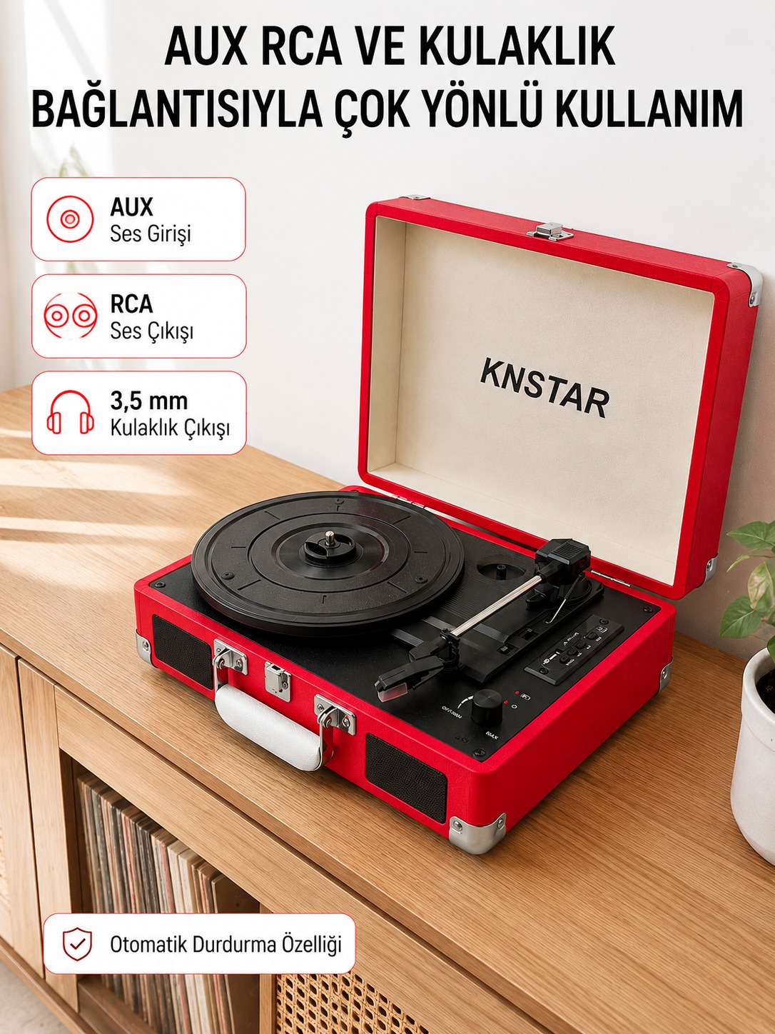 Şarj Edilebilir Taşınabilir Pikap 1800 mAh Dahili Pil Bluetooth ve Çoklu Bağlantı Seçenekli - Lisinya Şarj Edilebilir Taşınabilir Pikap 1800 mAh Dahili Pil Bluetooth ve Çoklu Bağlantı Seçenekli - Lisinya