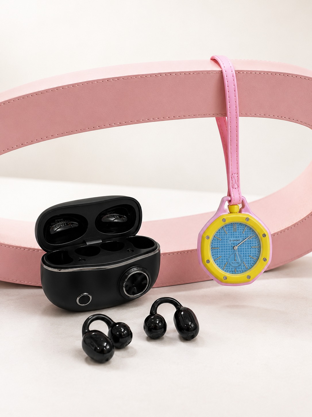 Kablosuz Kulaklık Seti ve Pembe Askılı Analog Charm Saat Günlük Kullanım Kampanyası - Lisinya Kablosuz Kulaklık Seti ve Pembe Askılı Analog Charm Saat Günlük Kullanım Kampanyası - Lisinya