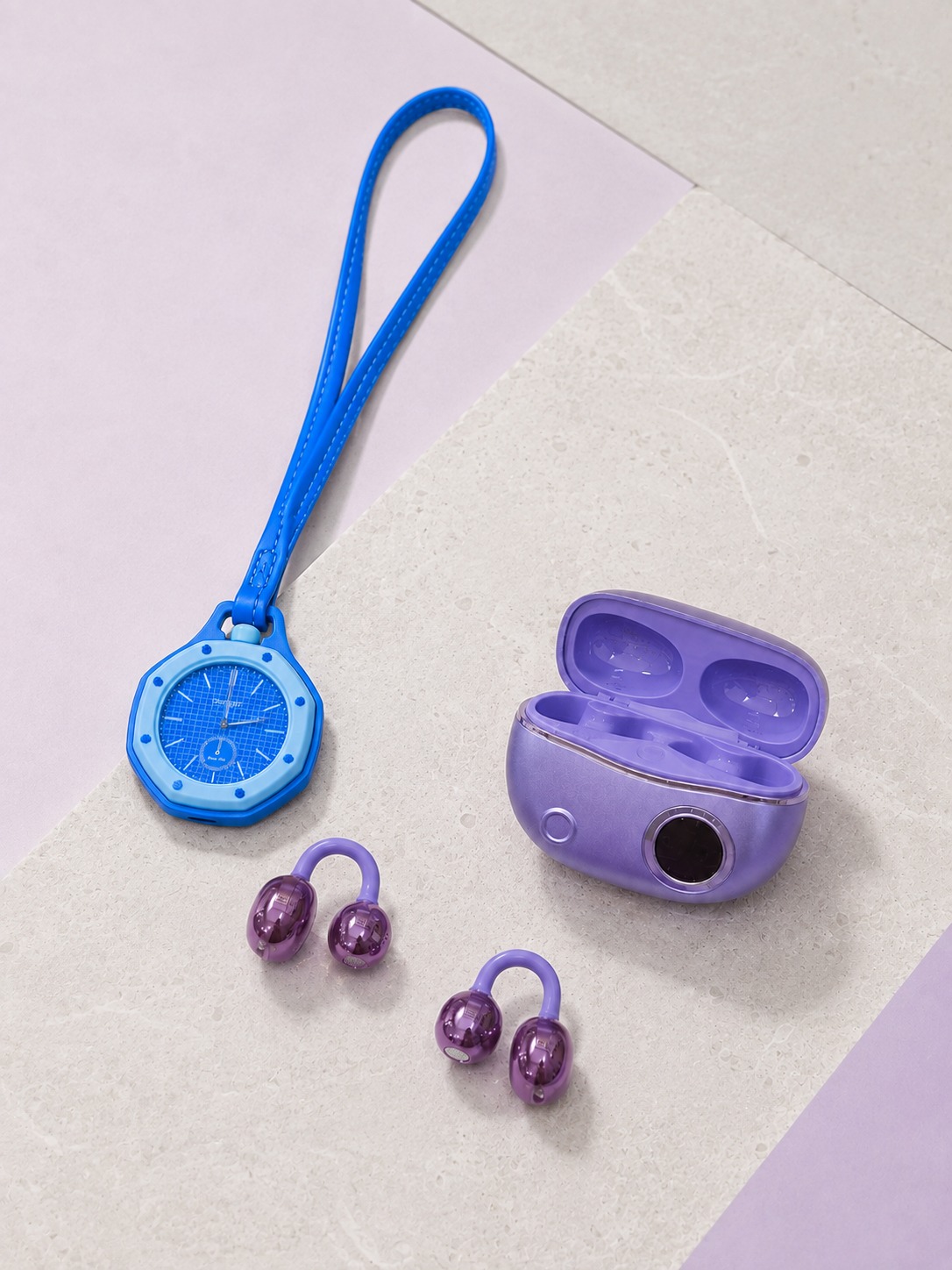 Kablosuz Kulaklık ve Mavi Çanta Charm Saat İkili Set Taşınabilir Günlük Kullanım - Lisinya Kablosuz Kulaklık ve Mavi Çanta Charm Saat İkili Set Taşınabilir Günlük Kullanım - Lisinya