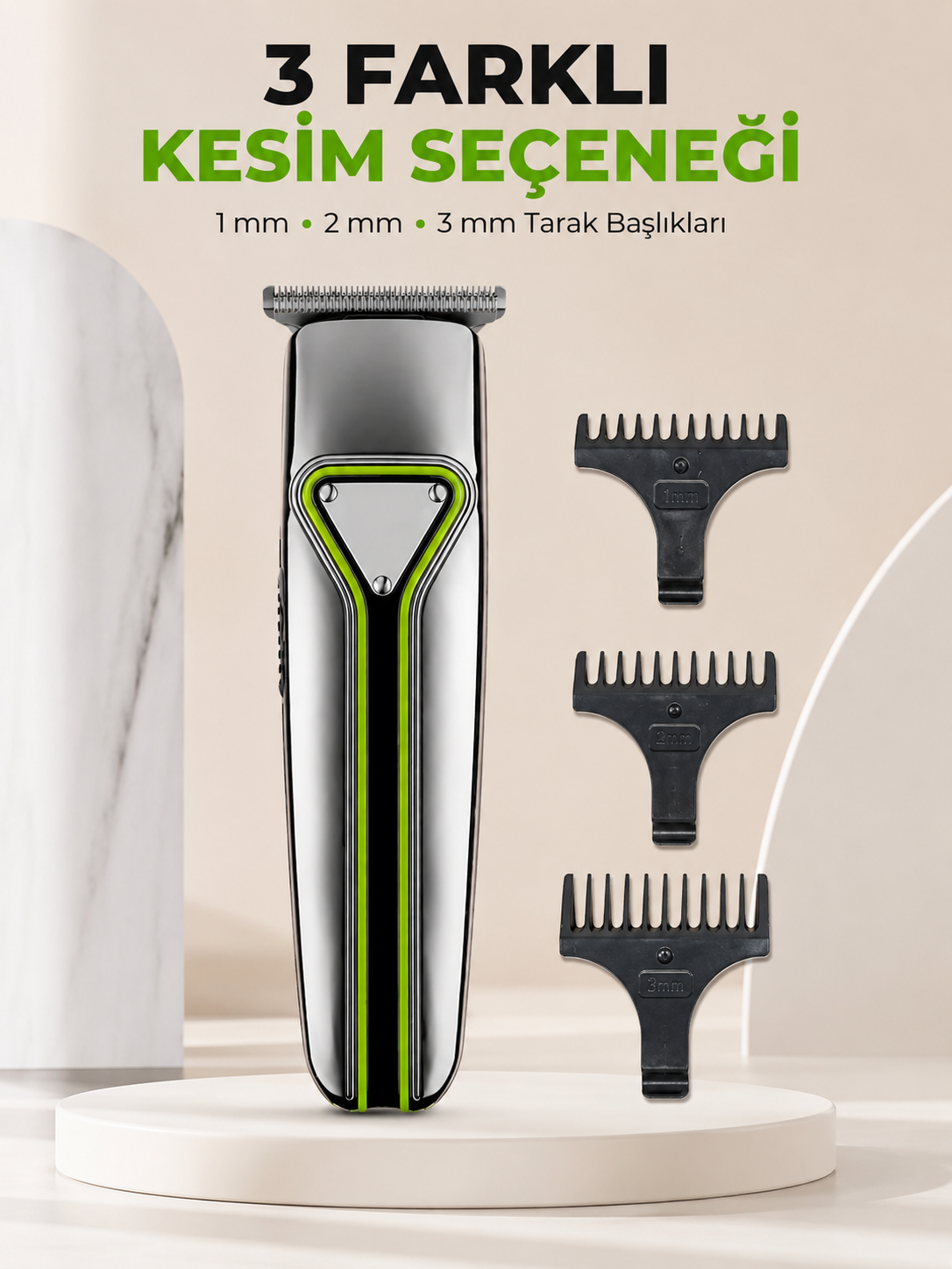 Erkek Saç Sakal Kesme Makinesi Profesyonel T Bıçaklı USB Şarjlı Ense Favori Düzeltme Makinesi - Lisinya