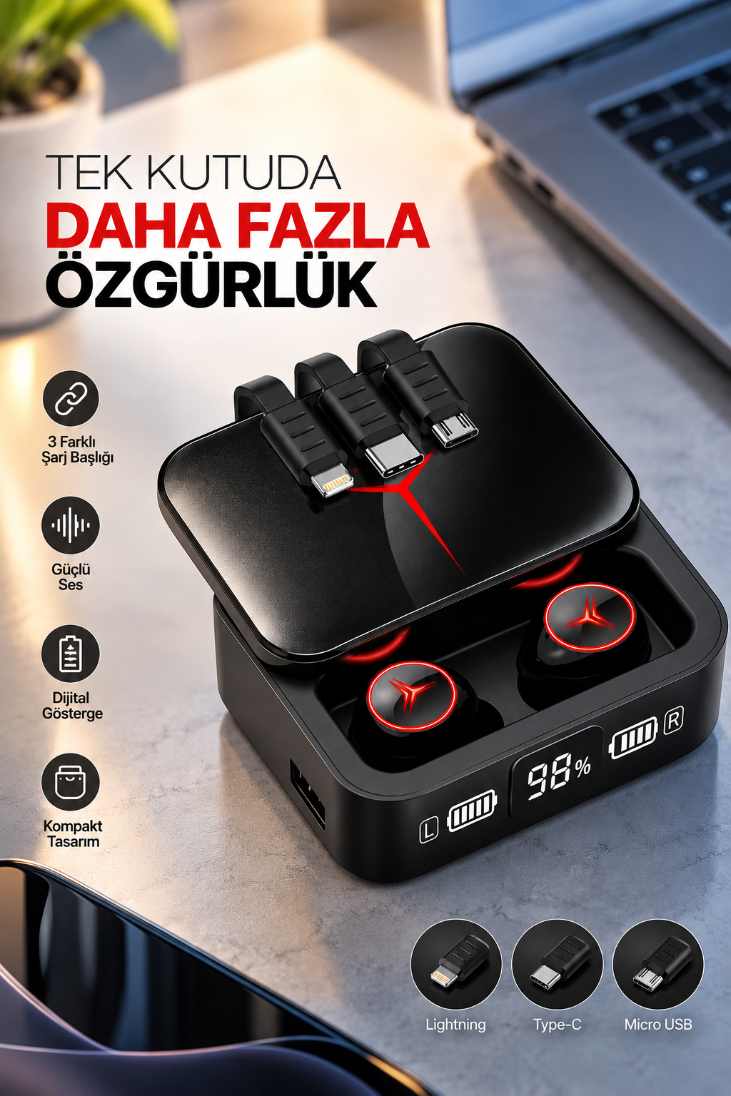 Bluetooth Kulaklık Powerbank Özelliği Yüksek Ses Kaliteli TWS Kulaklık Dokunmatik - Lisinya Bluetooth Kulaklık Powerbank Özelliği Yüksek Ses Kaliteli TWS Kulaklık Dokunmatik - Lisinya