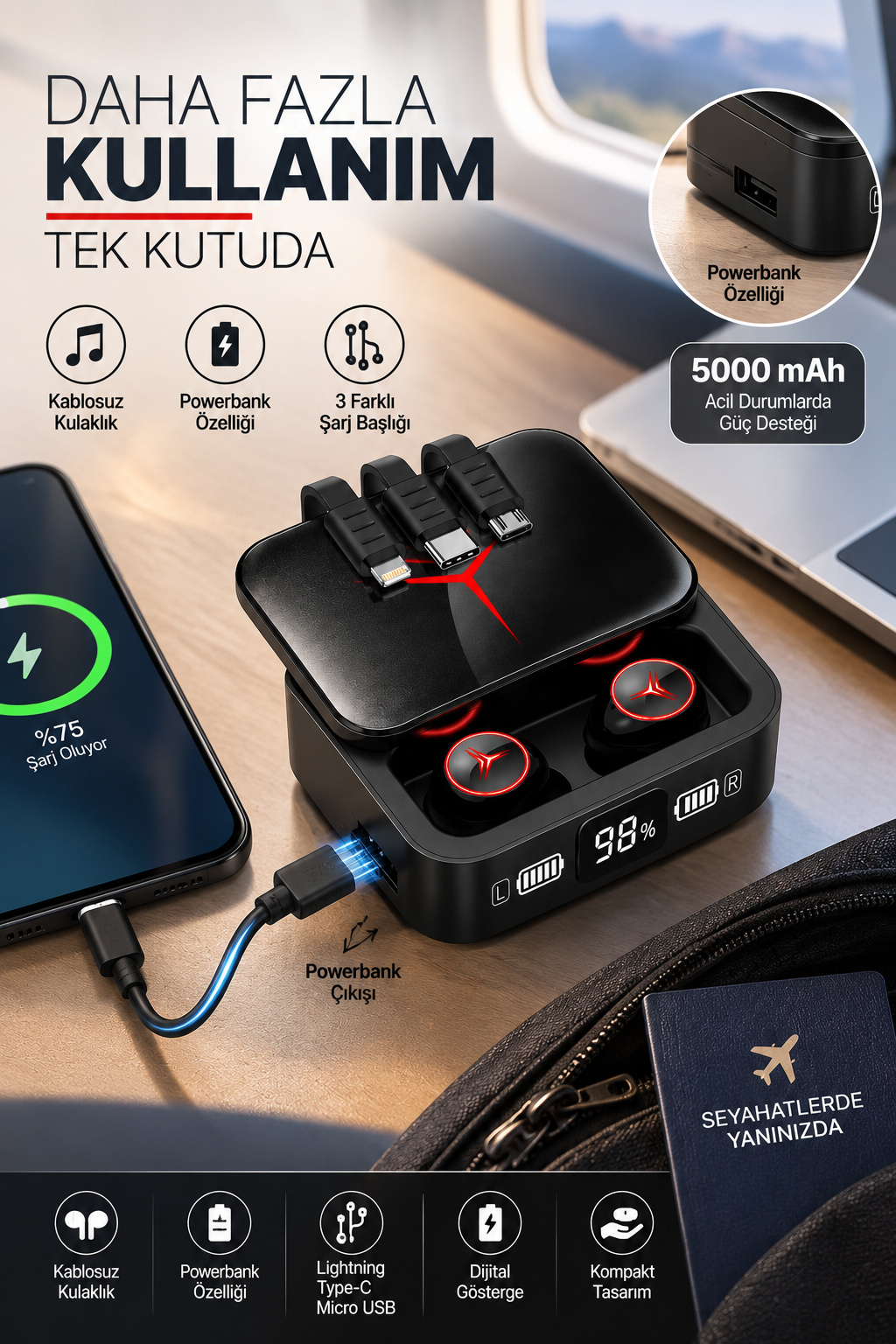 Kablosuz Kulaklık Yeni Nesil Bluetooth Kulaklık ANC Özelliği Şık Tasarım - Lisinya Kablosuz Kulaklık Yeni Nesil Bluetooth Kulaklık ANC Özelliği Şık Tasarım - Lisinya