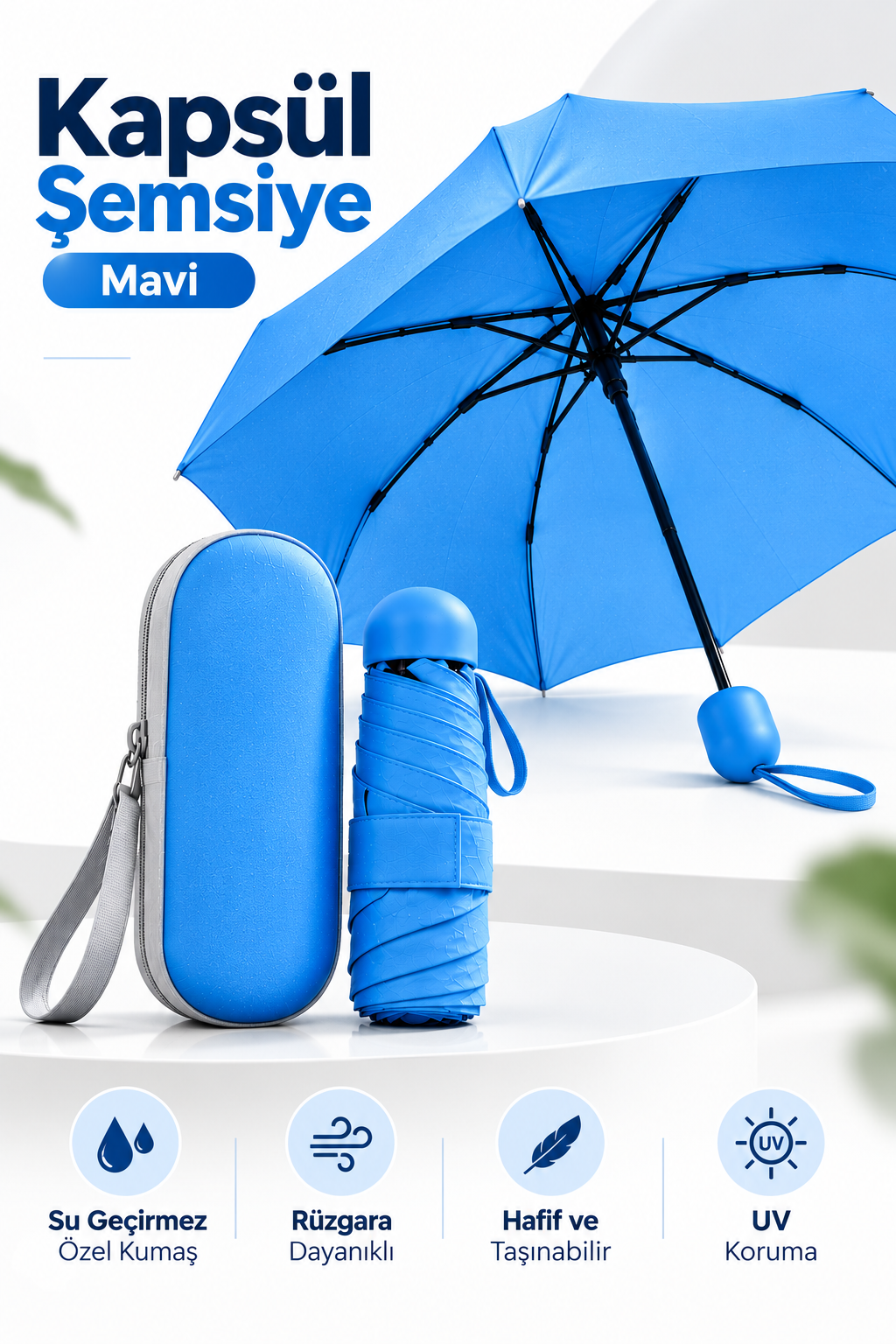 KAPSUL ŞEMSİYE MAVİ - Lisinya KAPSUL ŞEMSİYE MAVİ - Lisinya