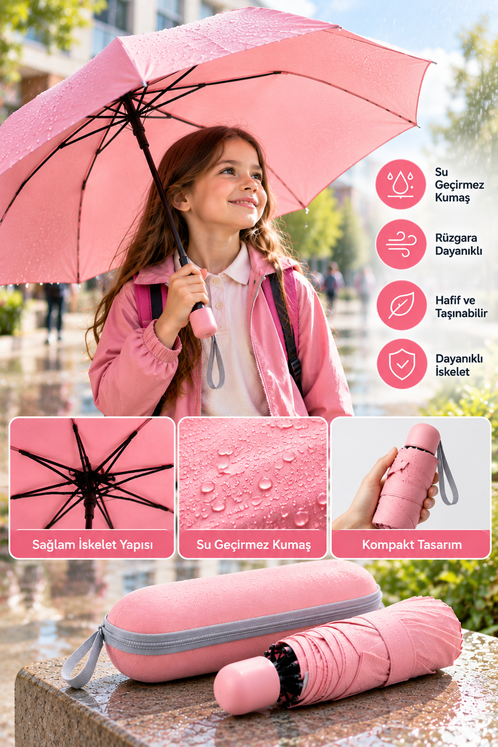 KAPSÜL ŞEMSİYE PEMBE - Lisinya KAPSÜL ŞEMSİYE PEMBE - Lisinya