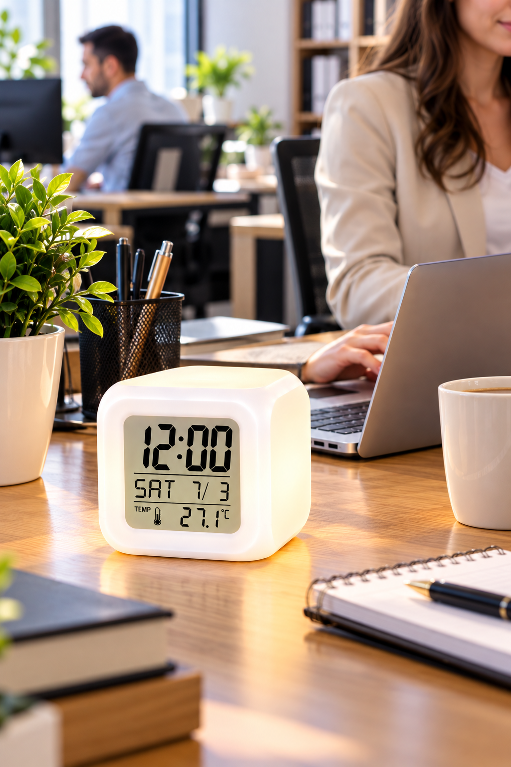 Modern Tasarımlı Küp Saat LED Aydınlatmalı Dijital Alarm Saati - Lisinya Modern Tasarımlı Küp Saat LED Aydınlatmalı Dijital Alarm Saati - Lisinya