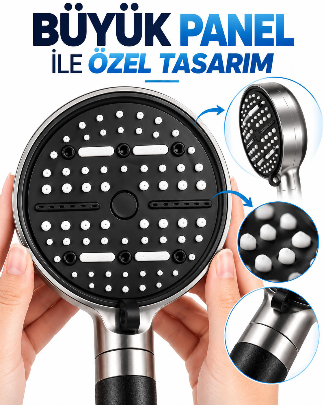6 Modlu Filtreli Duş Başlığı Büyük Panel Su Tasarruflu Çok Fonksiyonlu Duş Başlığı - Lisinya 6 Modlu Filtreli Duş Başlığı Büyük Panel Su Tasarruflu Çok Fonksiyonlu Duş Başlığı - Lisinya