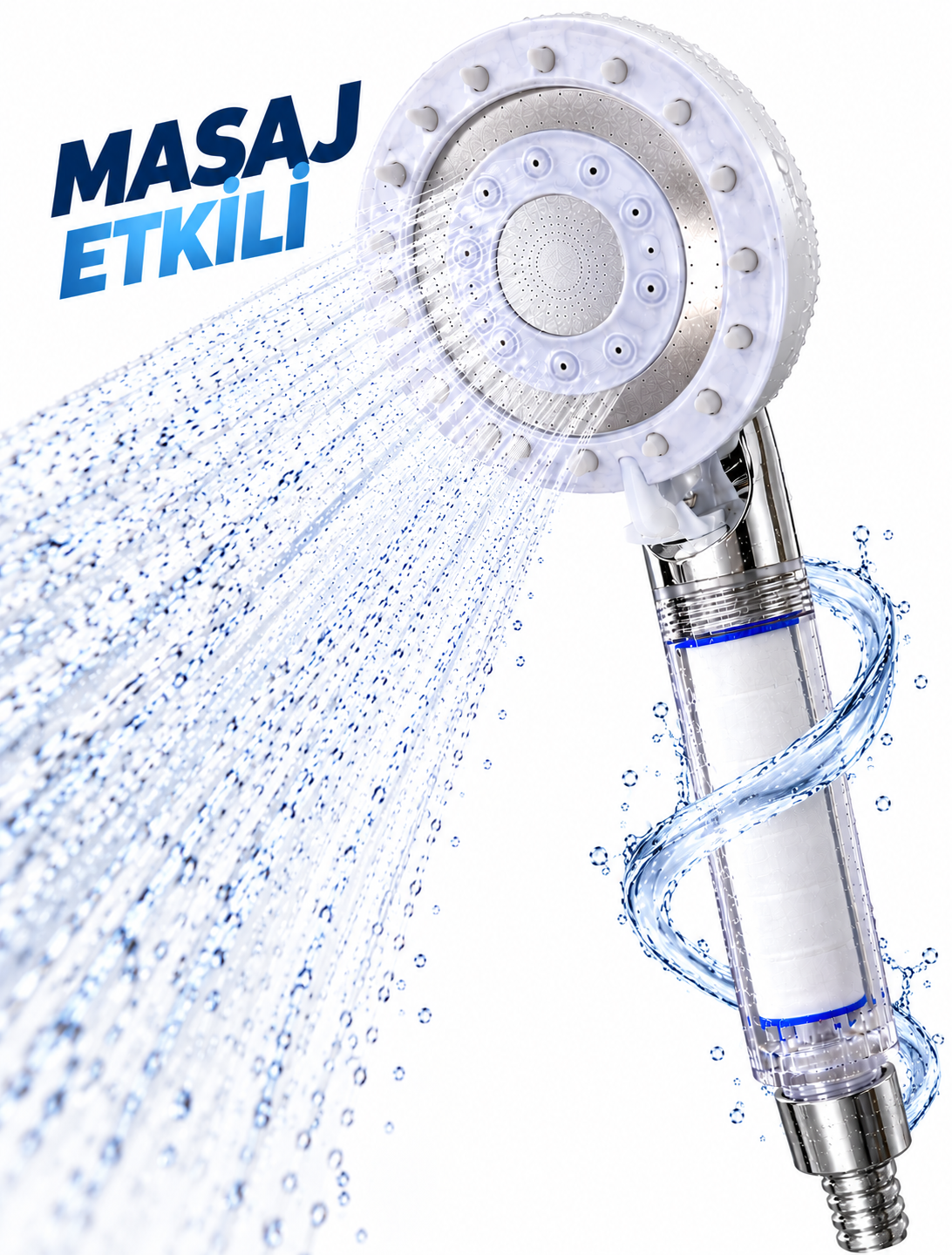 Filtreli Duş Başlığı Masaj Etkili Beyaz - Lisinya Filtreli Duş Başlığı Masaj Etkili Beyaz - Lisinya