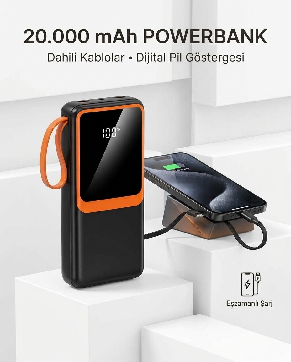 20000 mAh Yüksek Kapasiteli Powerbank - Lisinya