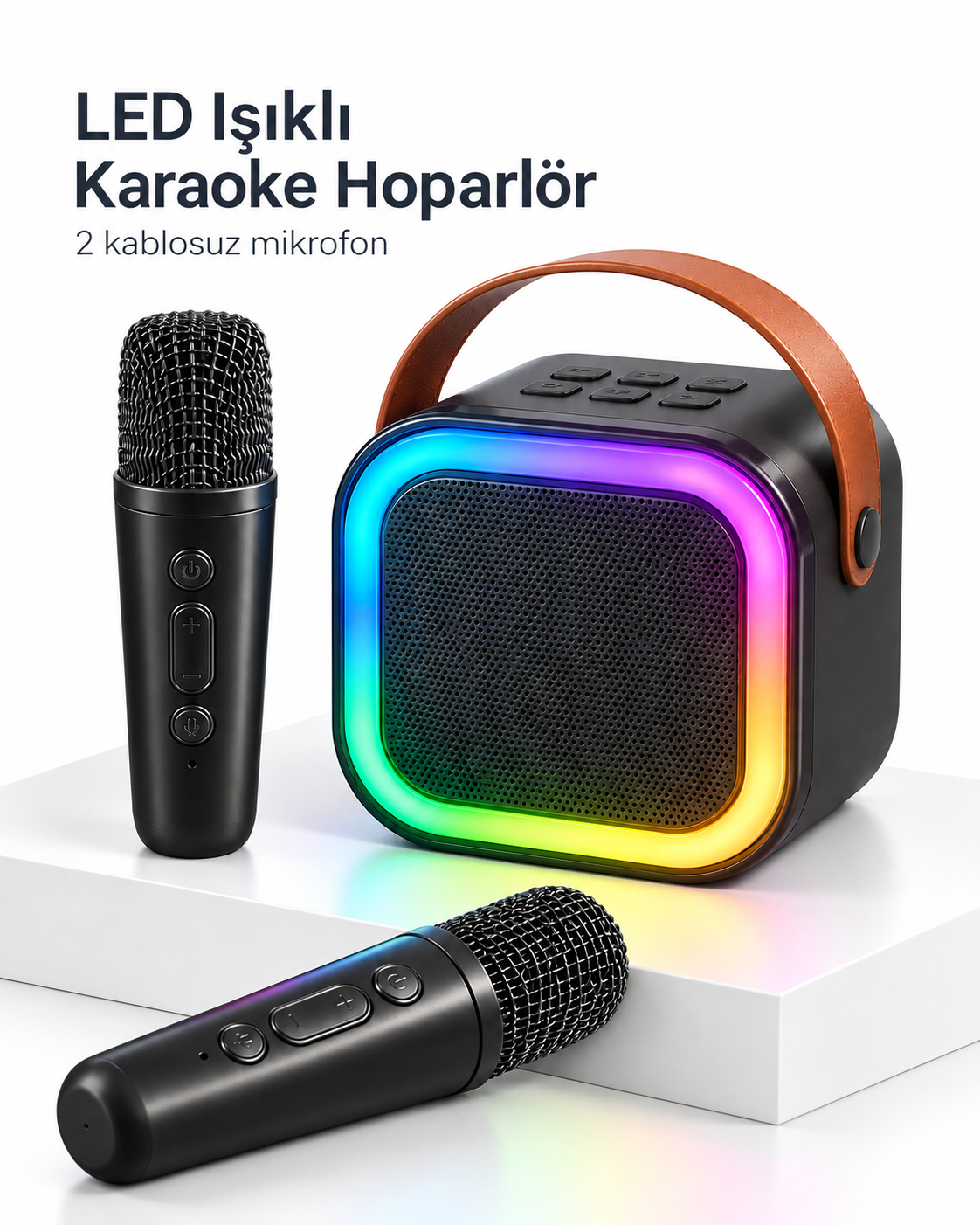 LED Işıklı Bluetooth Karaoke Hoparlör Seti - Lisinya LED Işıklı Bluetooth Karaoke Hoparlör Seti - Lisinya