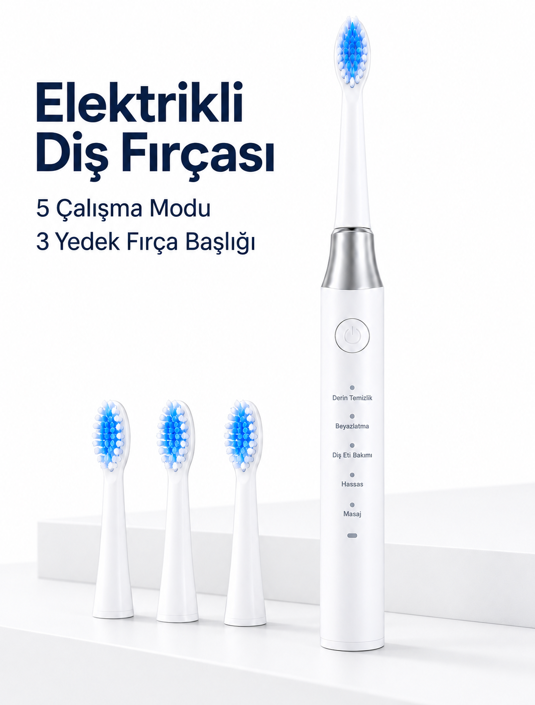 Elektrikli Diş Fırçası 3 Yedek Başlıklı - Lisinya Elektrikli Diş Fırçası 3 Yedek Başlıklı - Lisinya