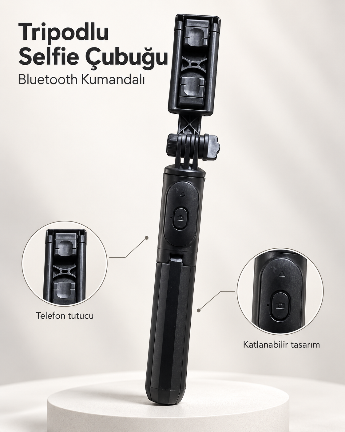 Fotoğraf ve Video Çekimleri İçin Kablosuz Kumandalı Telefon Selfie Çubuğu - Lisinya Fotoğraf ve Video Çekimleri İçin Kablosuz Kumandalı Telefon Selfie Çubuğu - Lisinya