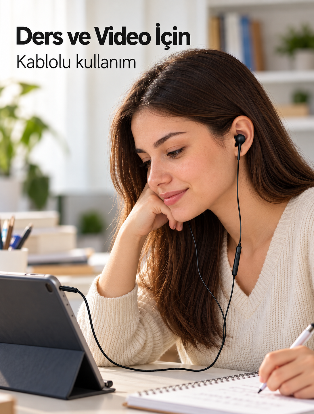 Günlük Kullanıma Uygun Silikon Uçlu Kablolu Kulaklık - Lisinya