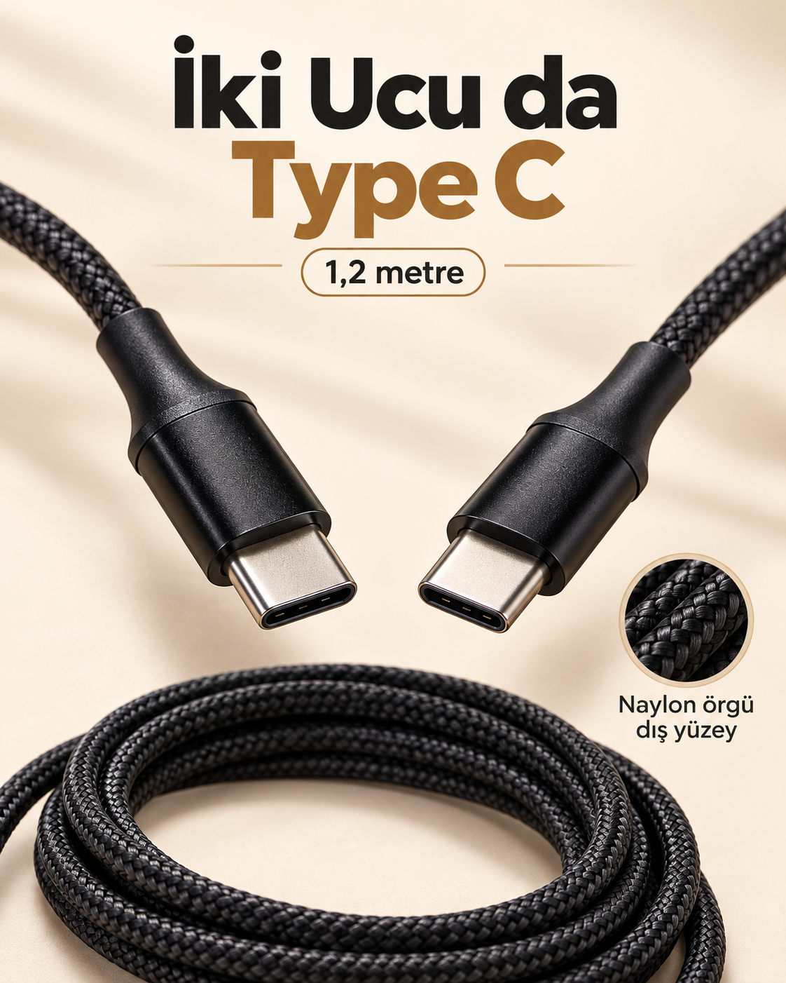 Type C to Type C LED Işıklı Şarj Kablosu 1,2 Metre - Lisinya Type C to Type C LED Işıklı Şarj Kablosu 1,2 Metre - Lisinya