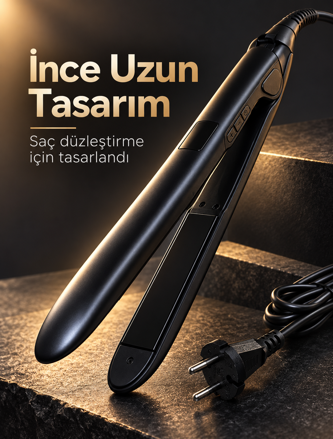 %100 Katı Seramik Plakalı LCD Ekranlı Saç Düzleştirici - Lisinya