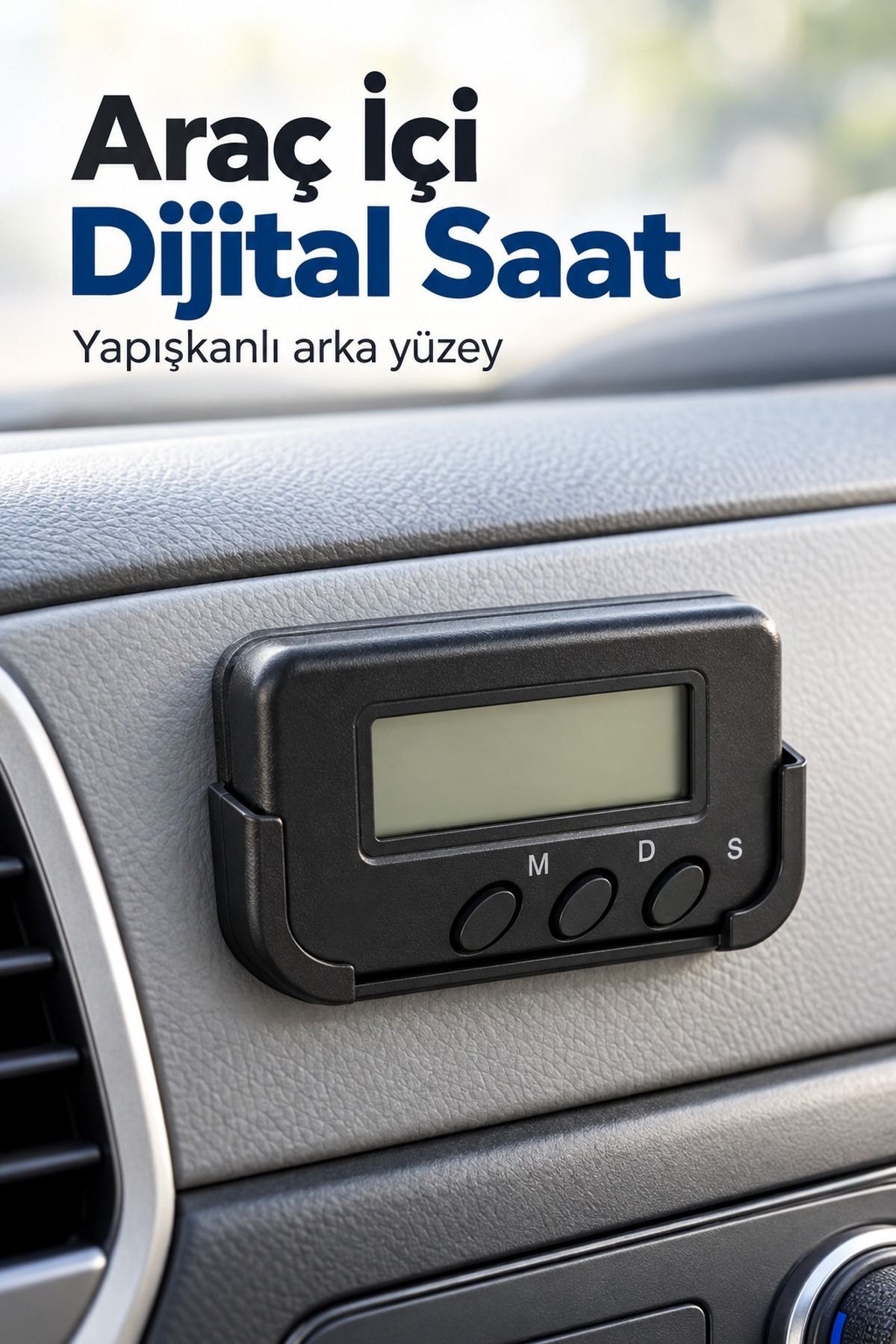 Alarm ve Kronometre Özellikli Araç İçi Dijital Saat - Lisinya