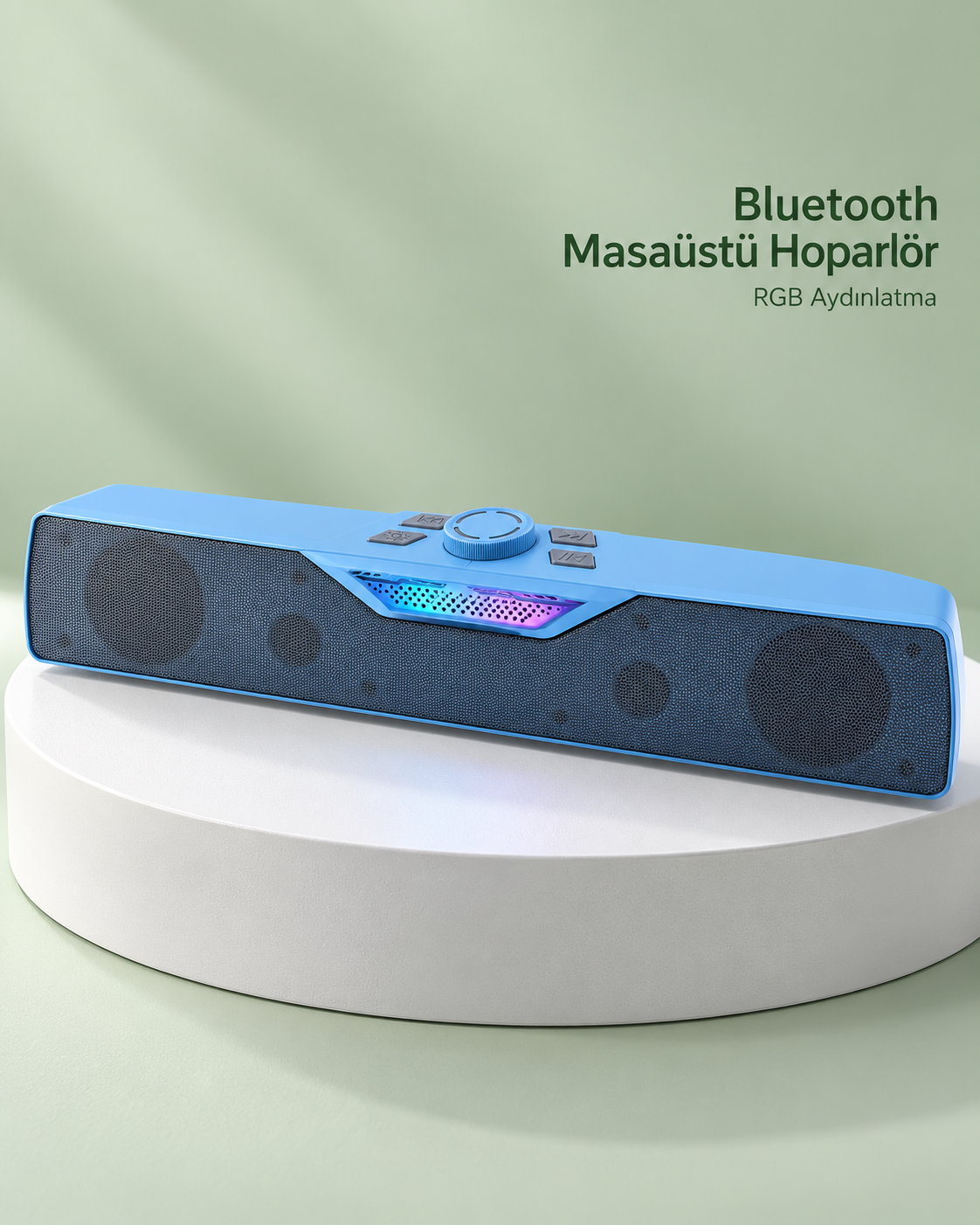 RGB Işıklı Bluetooth 5.4 Masaüstü Soundbar Hoparlör USB ve TF Kart Destekli Mavi - Lisinya RGB Işıklı Bluetooth 5.4 Masaüstü Soundbar Hoparlör USB ve TF Kart Destekli Mavi - Lisinya