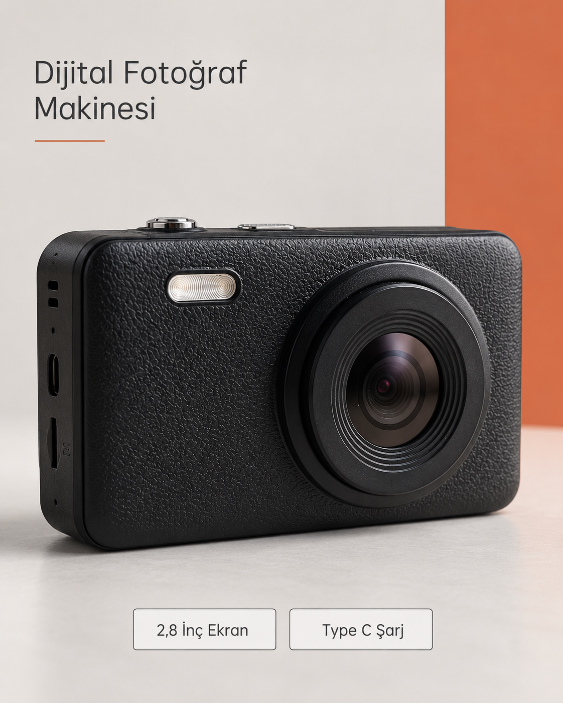 Siyah Renk 2,8 İnç Ekranlı Taşınabilir Dijital Fotoğraf Makinesi - Lisinya Siyah Renk 2,8 İnç Ekranlı Taşınabilir Dijital Fotoğraf Makinesi - Lisinya