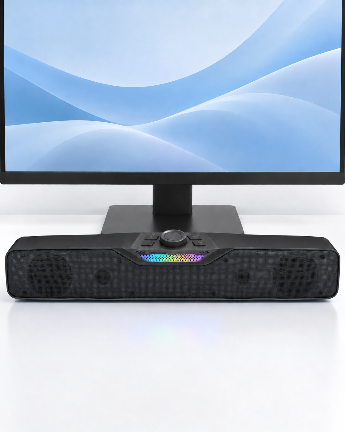 Monitör Altı Kullanıma Uygun Şarj Edilebilir Bluetooth Soundbar Hoparlör Siyah - Lisinya