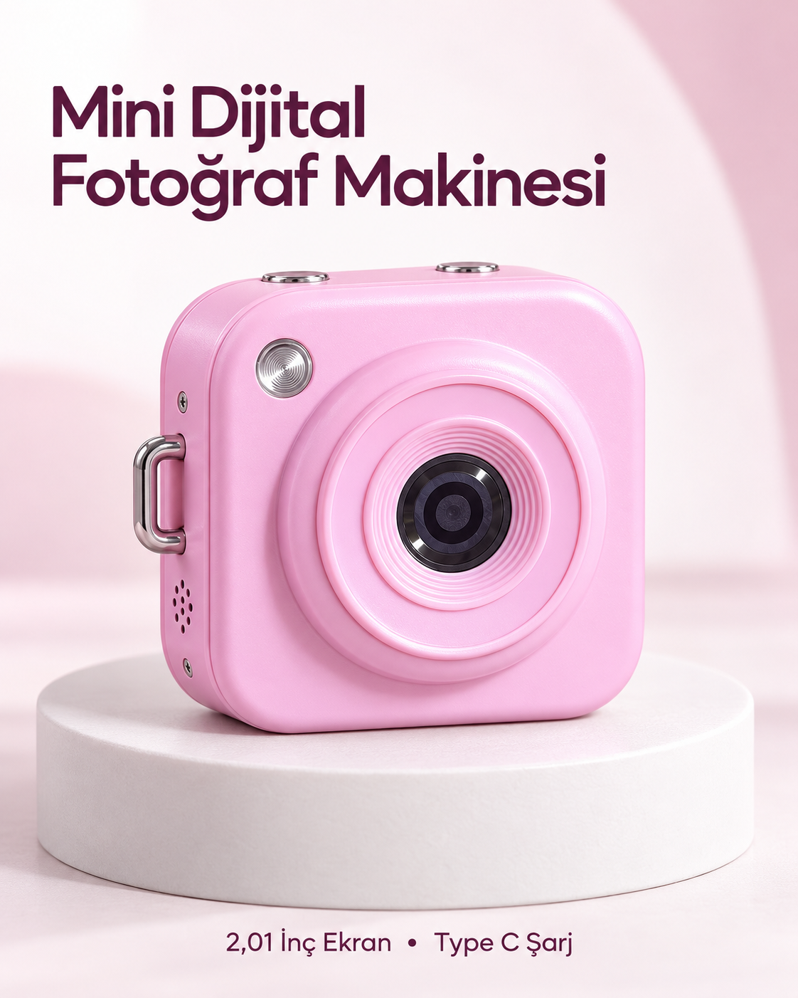 128 GB’a Kadar Hafıza Kartı Destekli Pembe Mini Dijital Fotoğraf Makinesi - Lisinya 128 GB’a Kadar Hafıza Kartı Destekli Pembe Mini Dijital Fotoğraf Makinesi - Lisinya