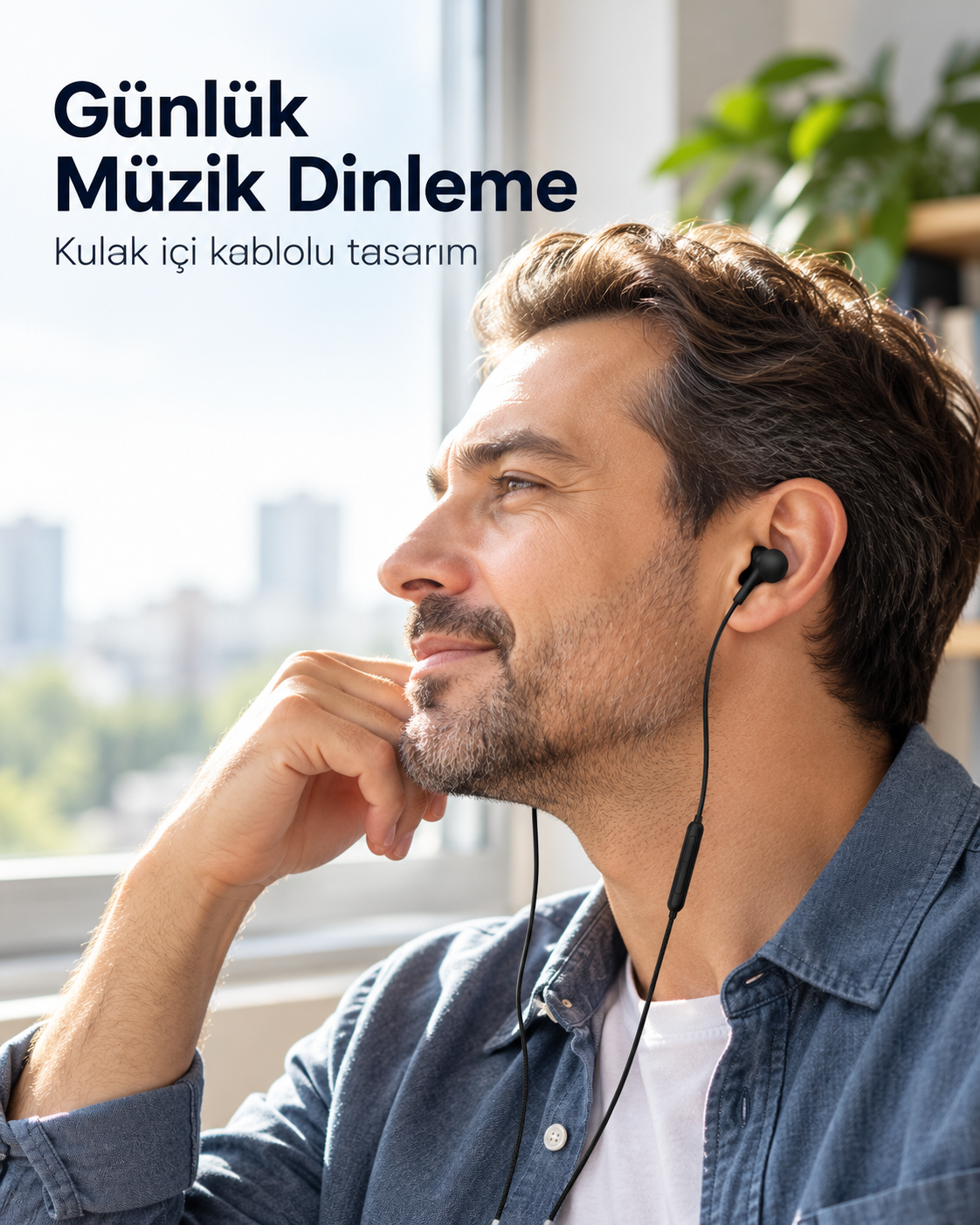 Günlük Kullanıma Uygun Silikon Uçlu Kablolu Kulaklık - Lisinya