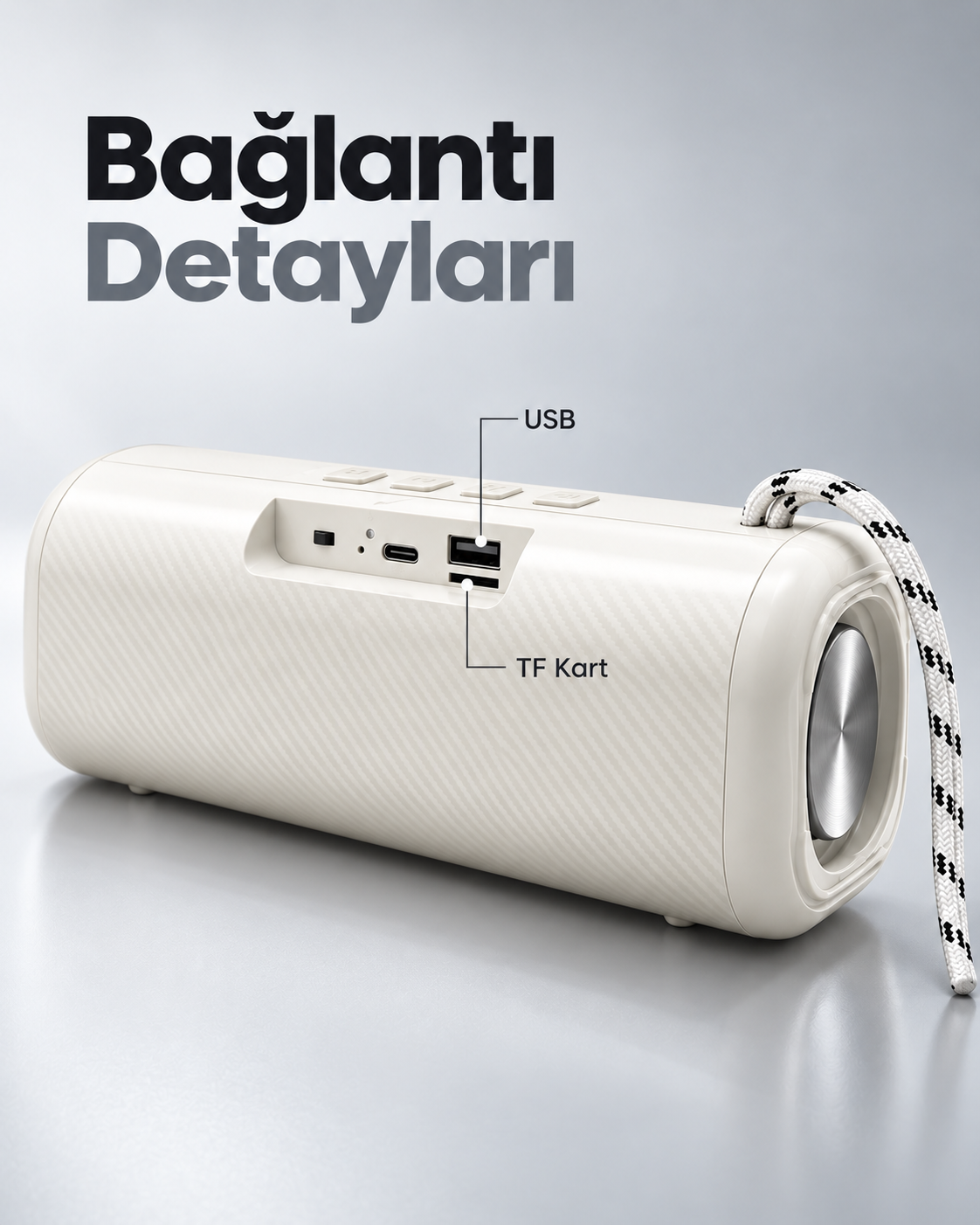 USB ve TF Kart Destekli Kablosuz Hoparlör Bluetooth Bağlantılı RGB Işıklı Tasarım - Lisinya