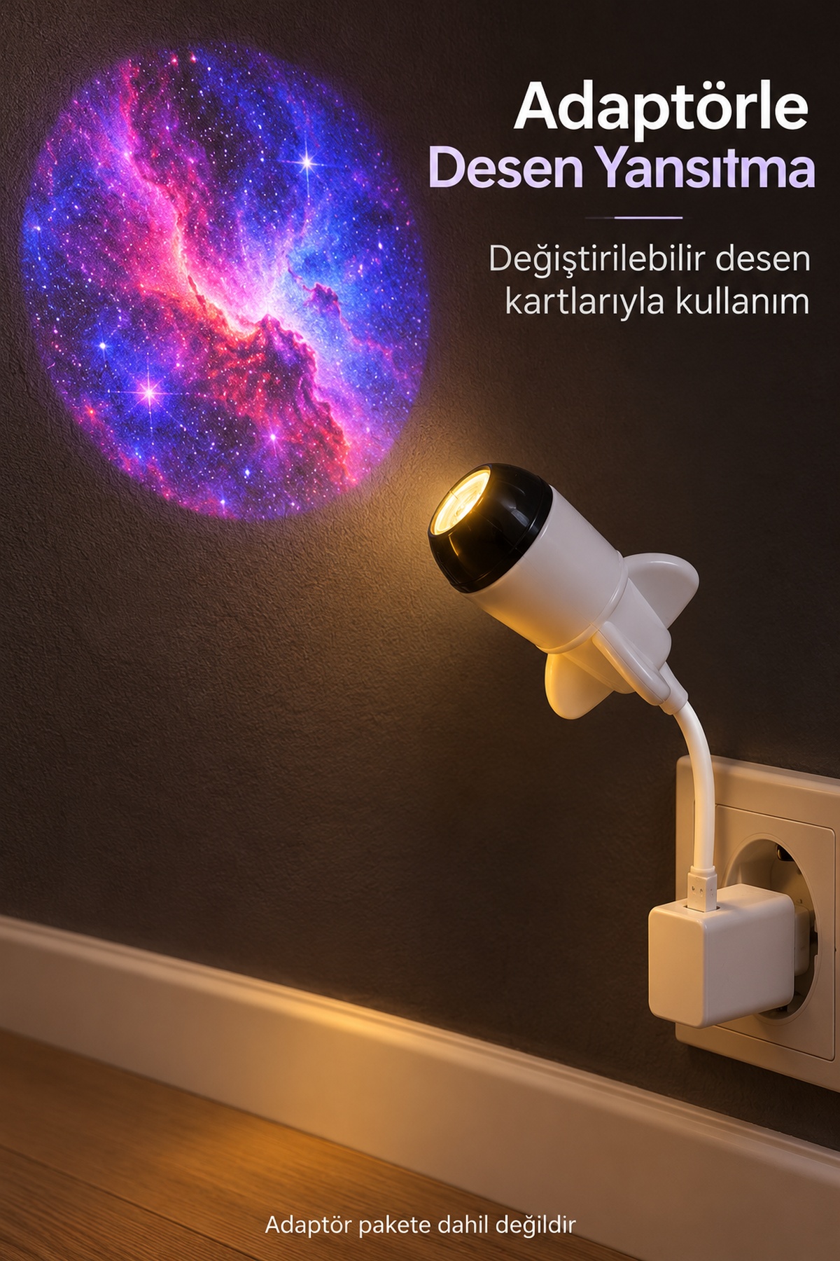 USB Projeksiyon Lambası Ay ve Gezegen Desenli - Lisinya
