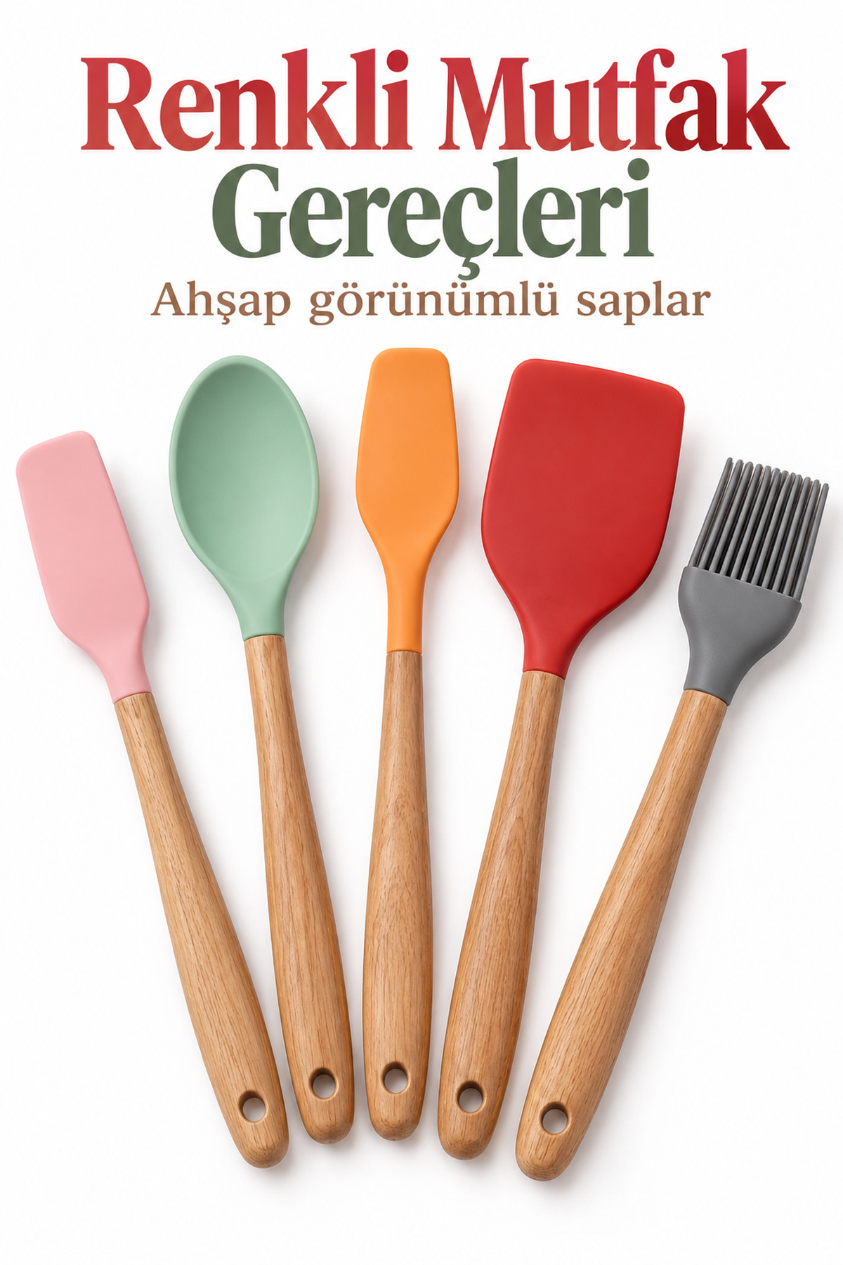 Mutfak Seti Renkli Başlıklı - Lisinya