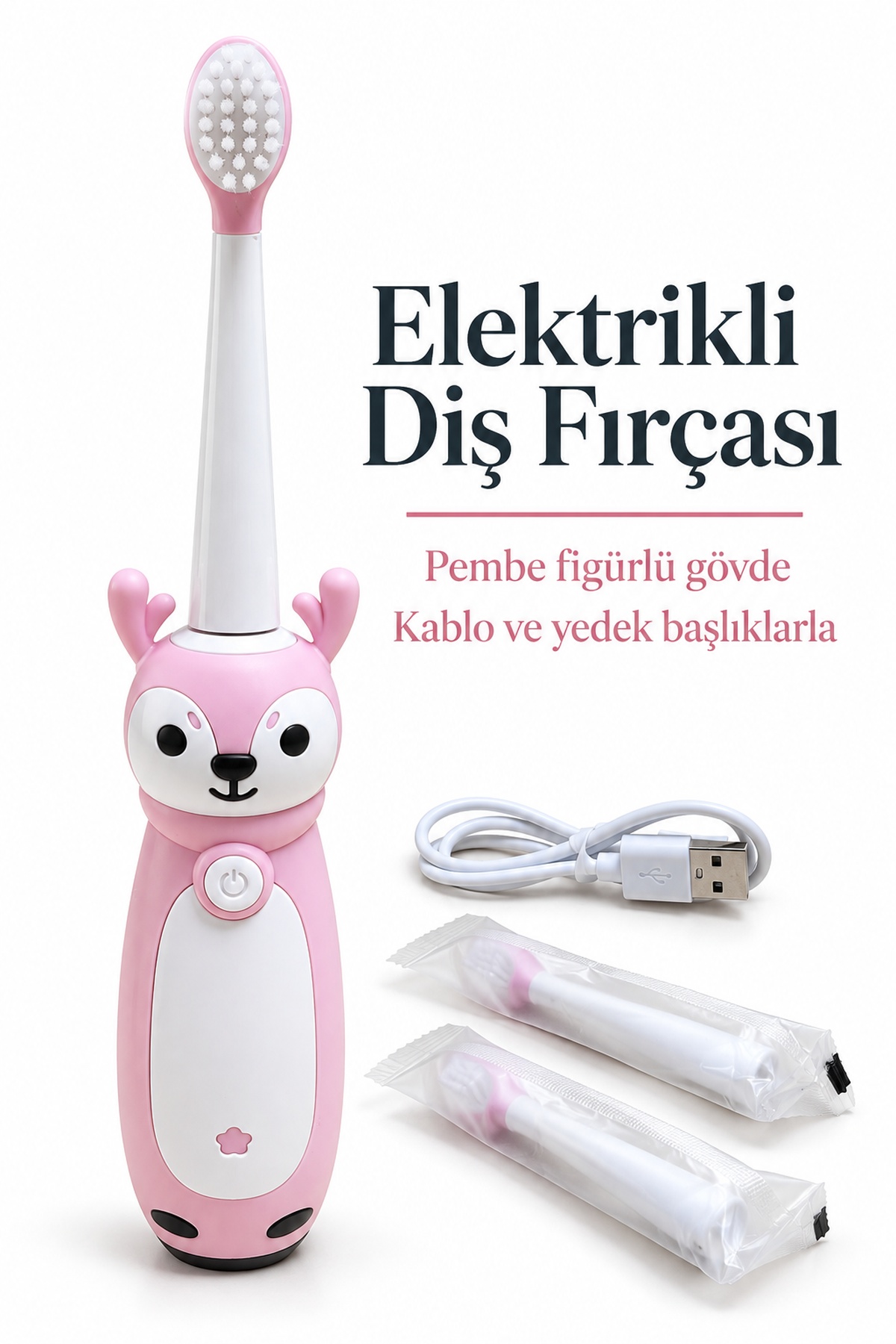 Çocuk Elektrikli Diş Fırçası Pembe - Lisinya