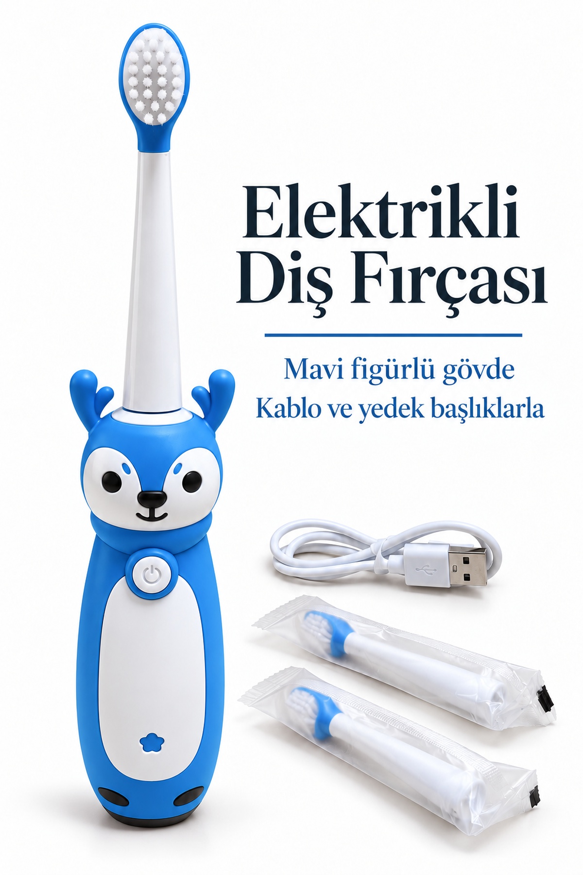 Çocuk Elektrikli Diş Fırçası Mavi - Lisinya
