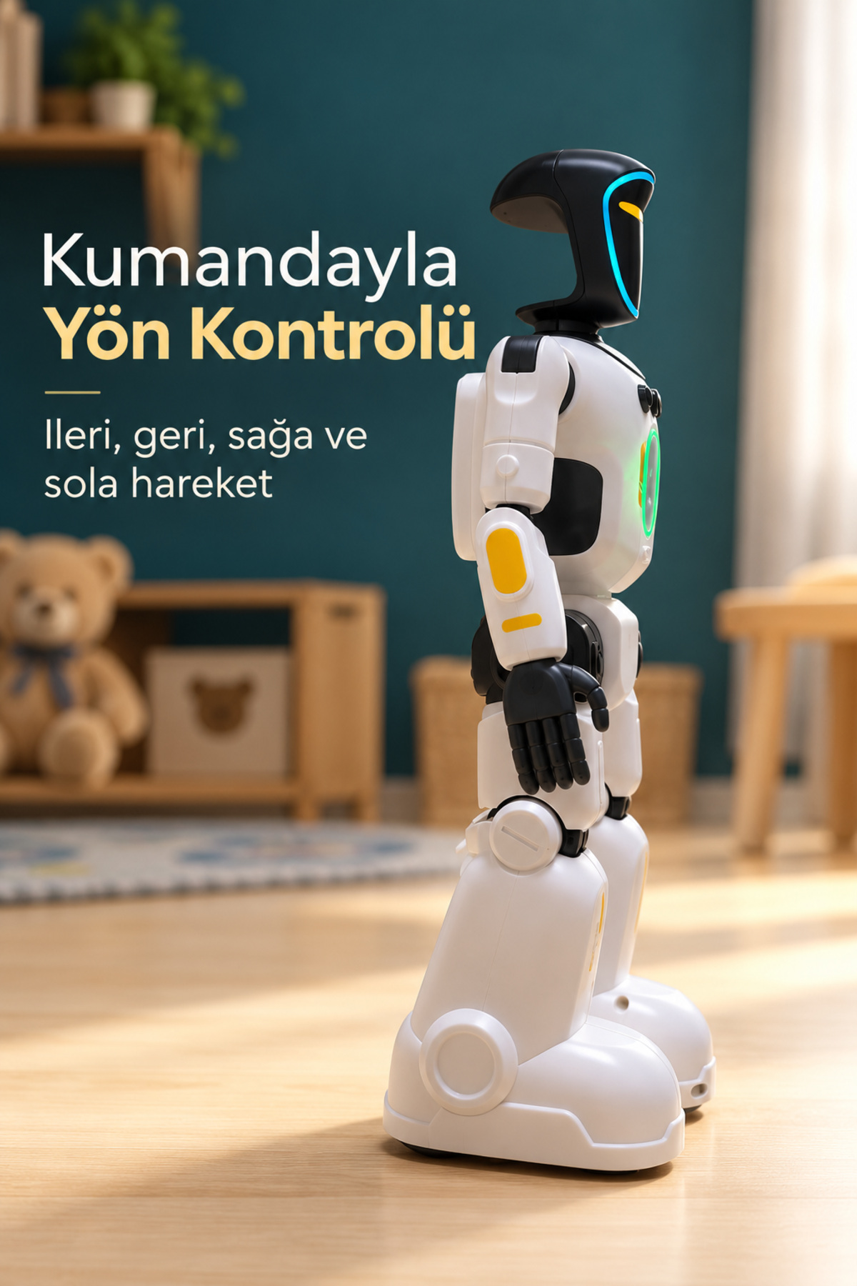 Işıklı Robot Oyuncak Renkli Yüz ve Göğüs Aydınlatmalı - Lisinya