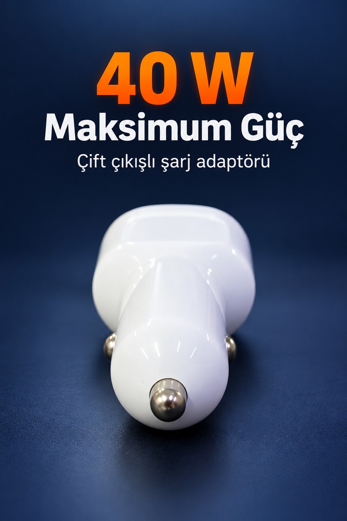 Beyaz Gövdeli Çift Çıkışlı Araç İçi Şarj Aleti - Lisinya Beyaz Gövdeli Çift Çıkışlı Araç İçi Şarj Aleti - Lisinya
