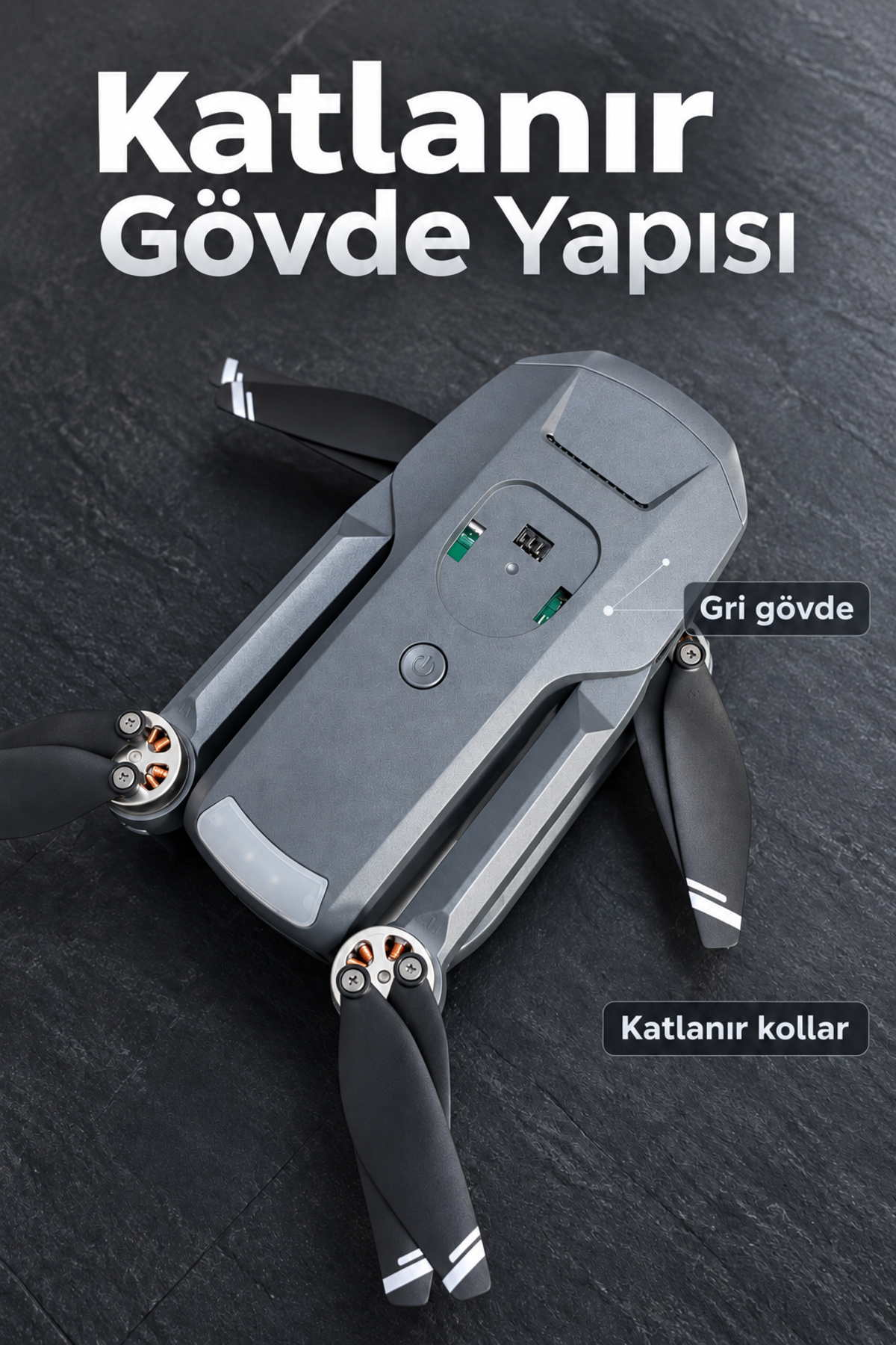 Katlanabilir Kameralı Drone ve Ekranlı Uzaktan Kumanda Seti - Lisinya