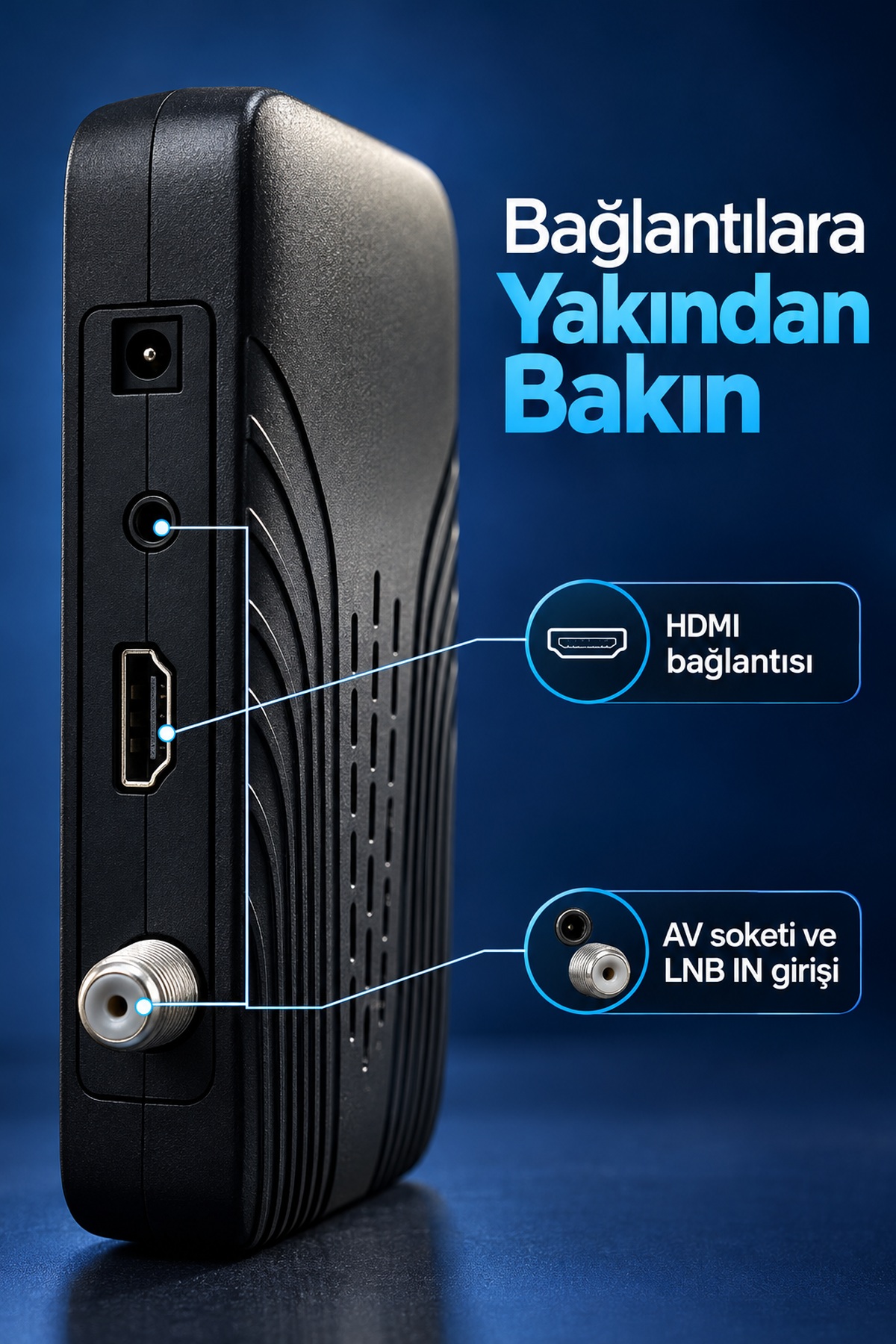 HDMI Kablolu ve Adaptörlü HD Uydu Alıcısı - Lisinya HDMI Kablolu ve Adaptörlü HD Uydu Alıcısı - Lisinya