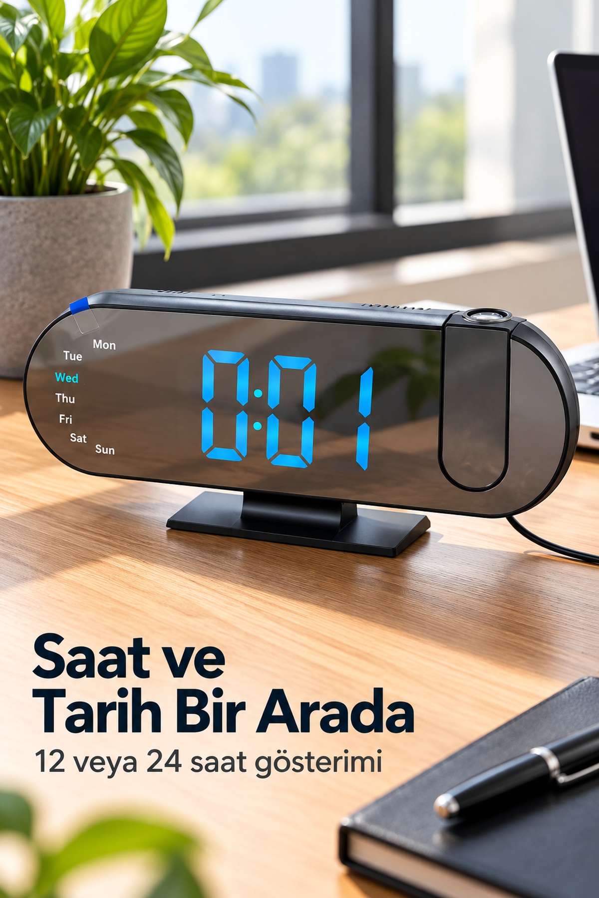 Dijital Çalar Saat Ayarlanabilir Alarm Erteleme Süresi ile - Lisinya