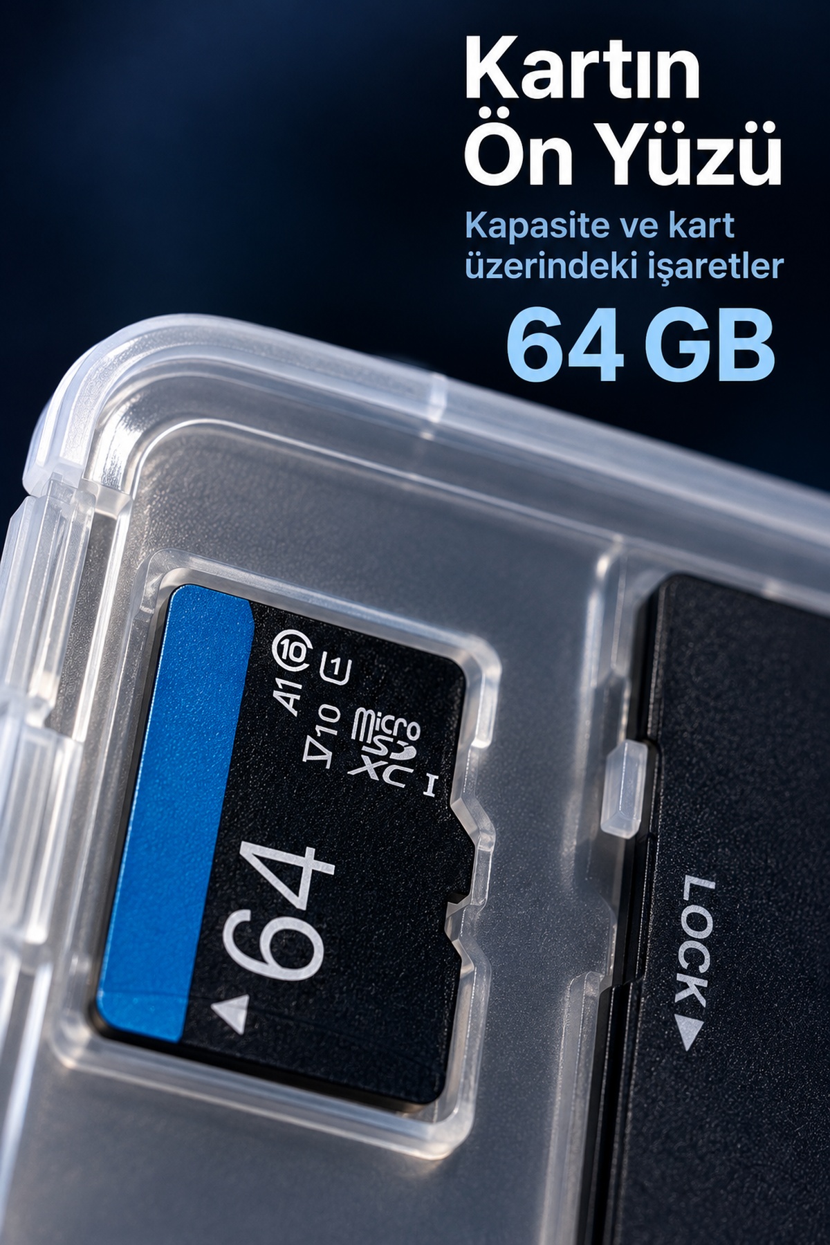 64 GB Bellek Kartı SD Adaptör ve Saklama Kutusu - Lisinya